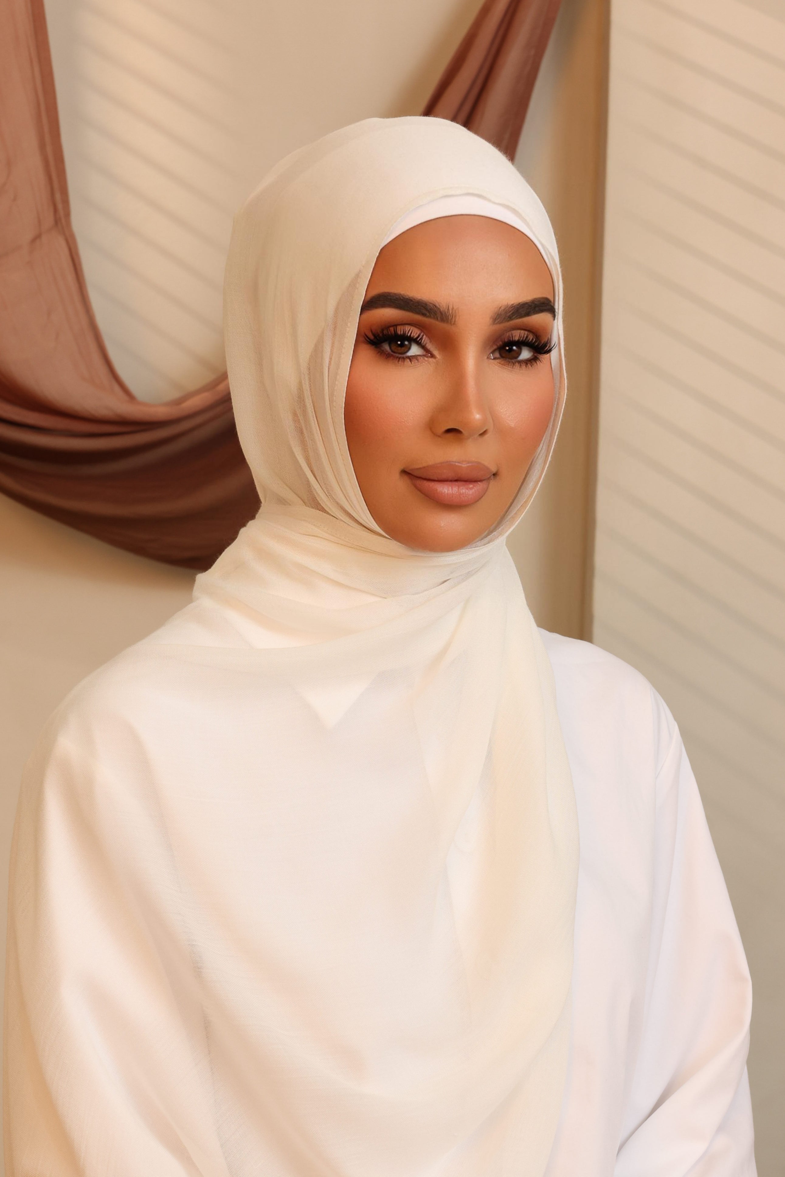Double Stitched Modal Hijab Set - White
