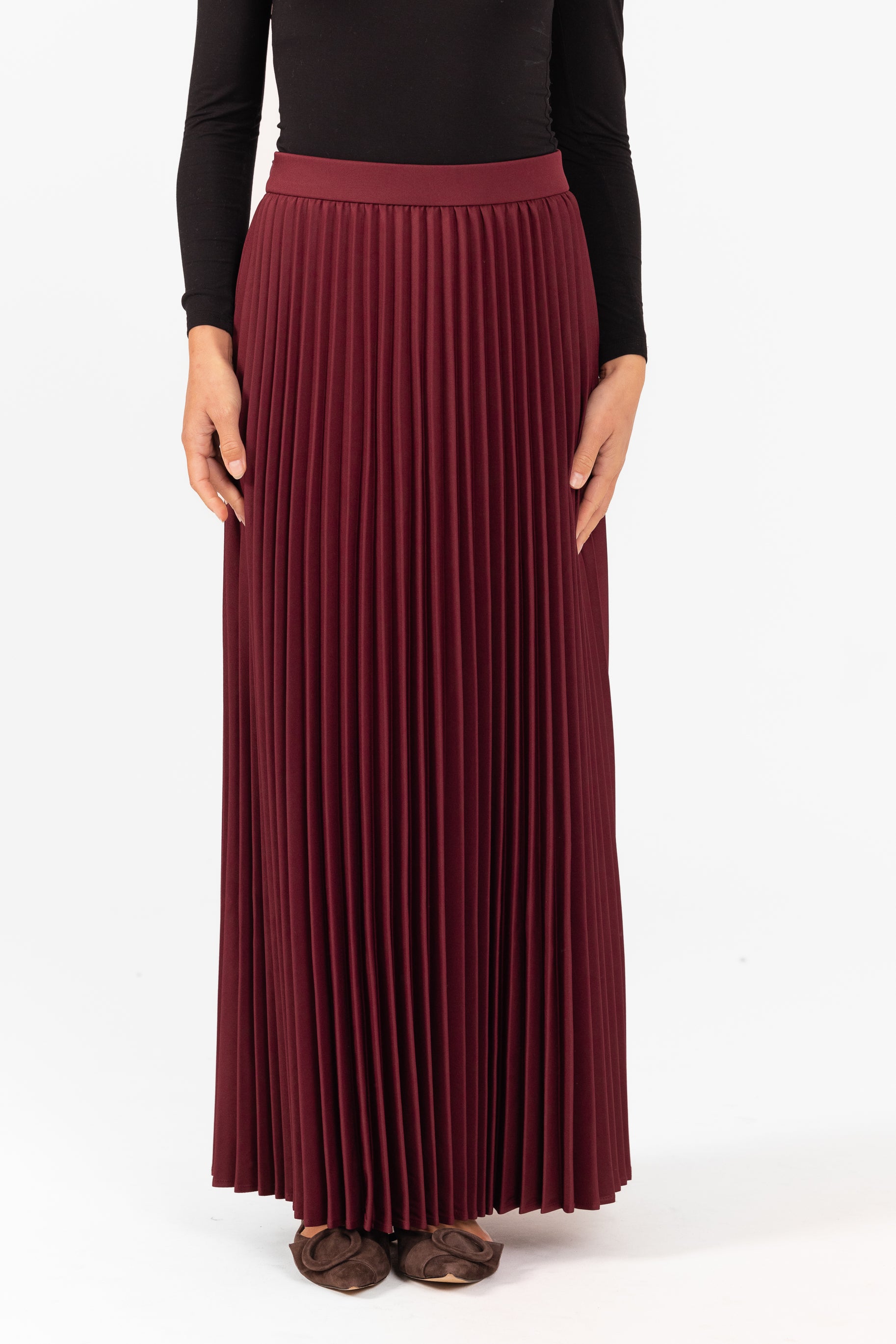 Pleated Maxi Skirt - Mulberry