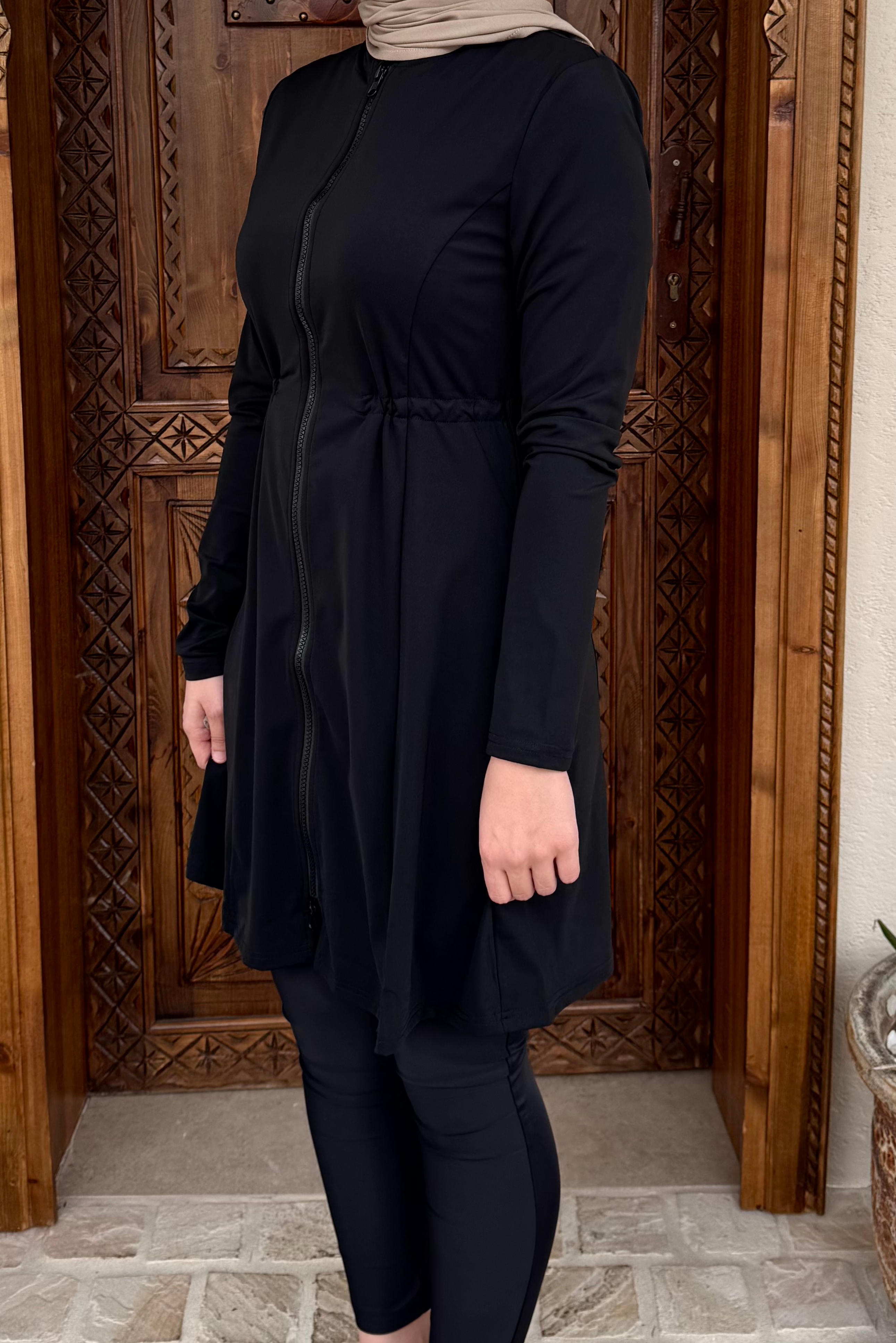 Aleppo Swim Midi Tunic - Black