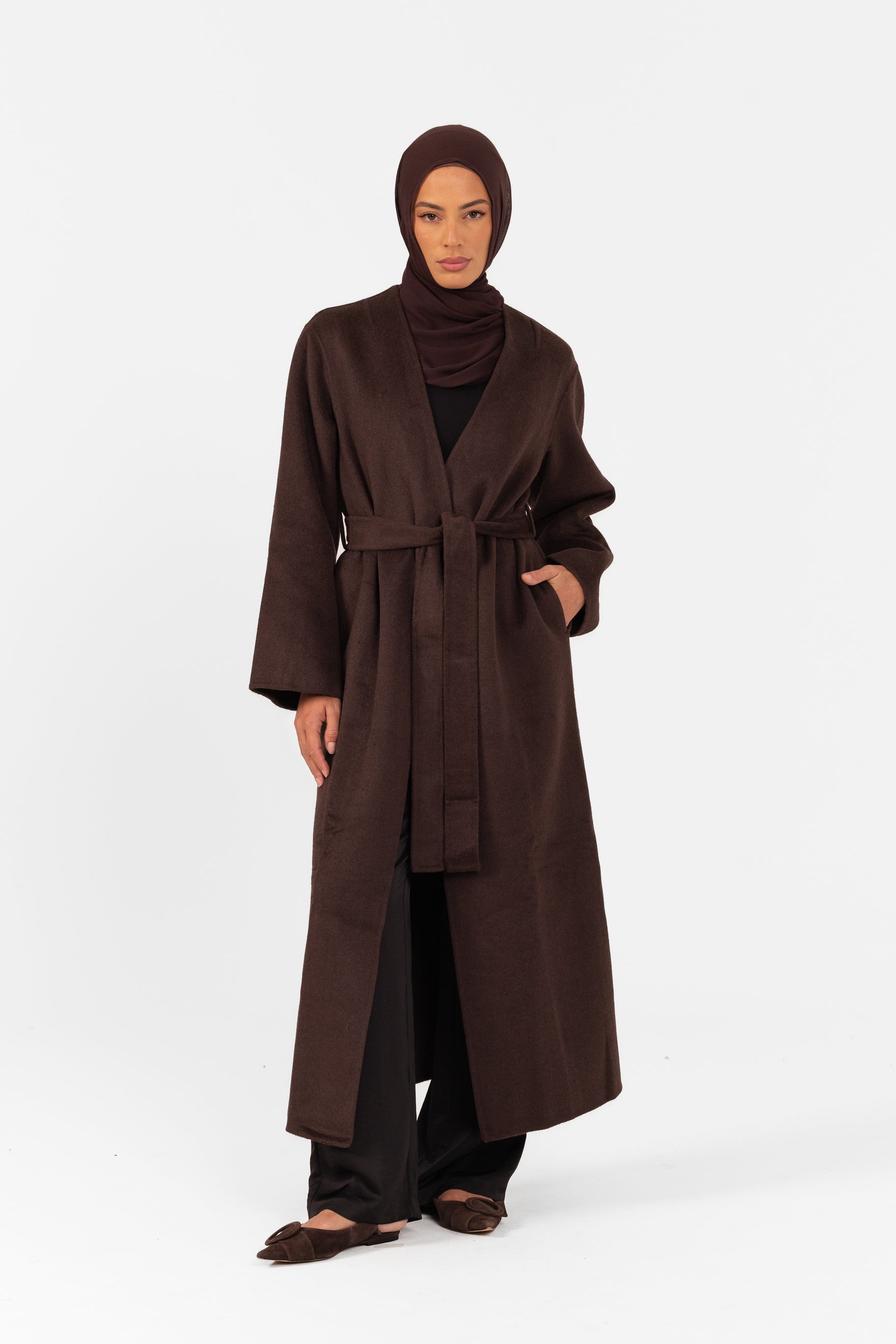 Tara Longline Coat - Espresso