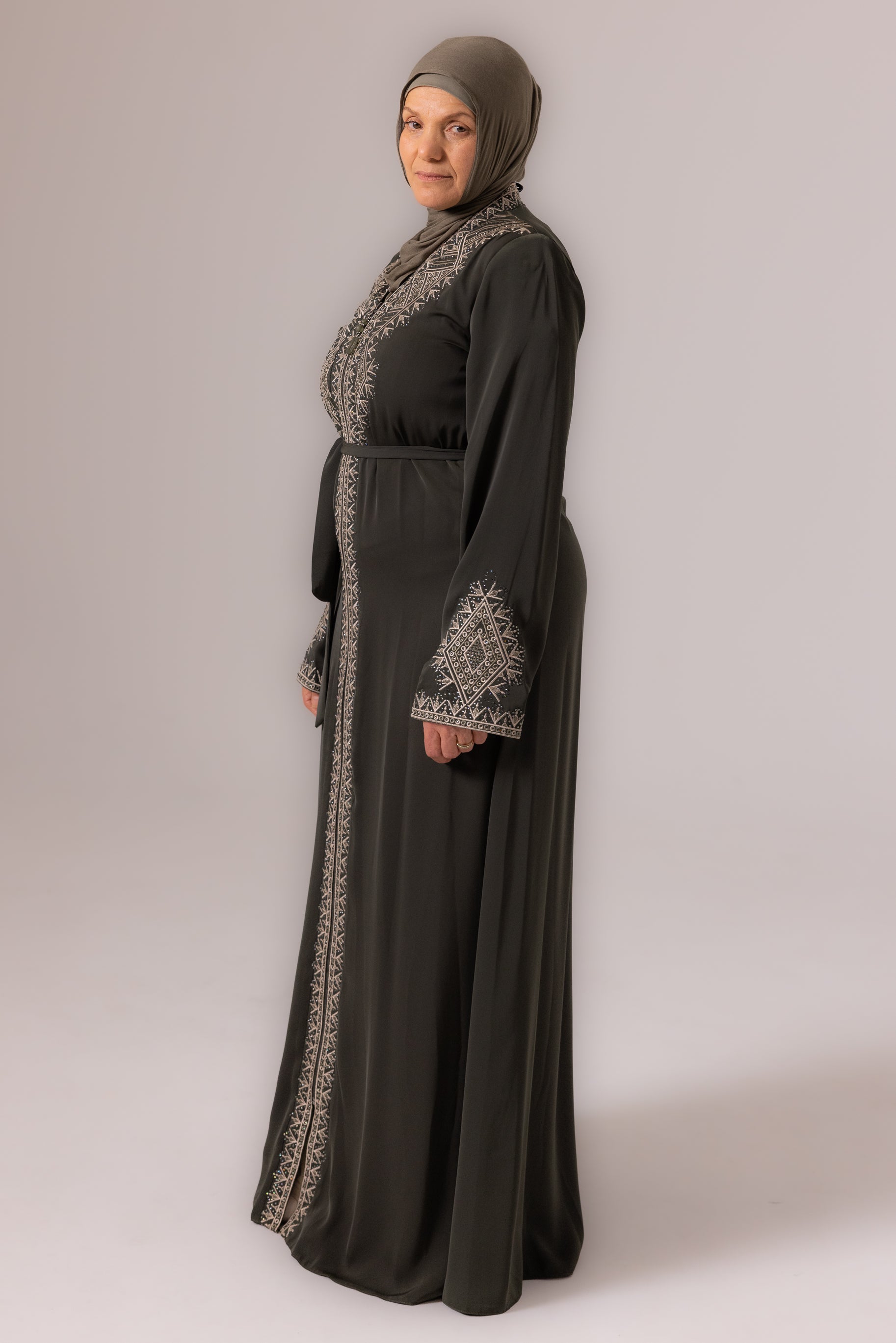 Ladies Elegant Abaya - Sage Green