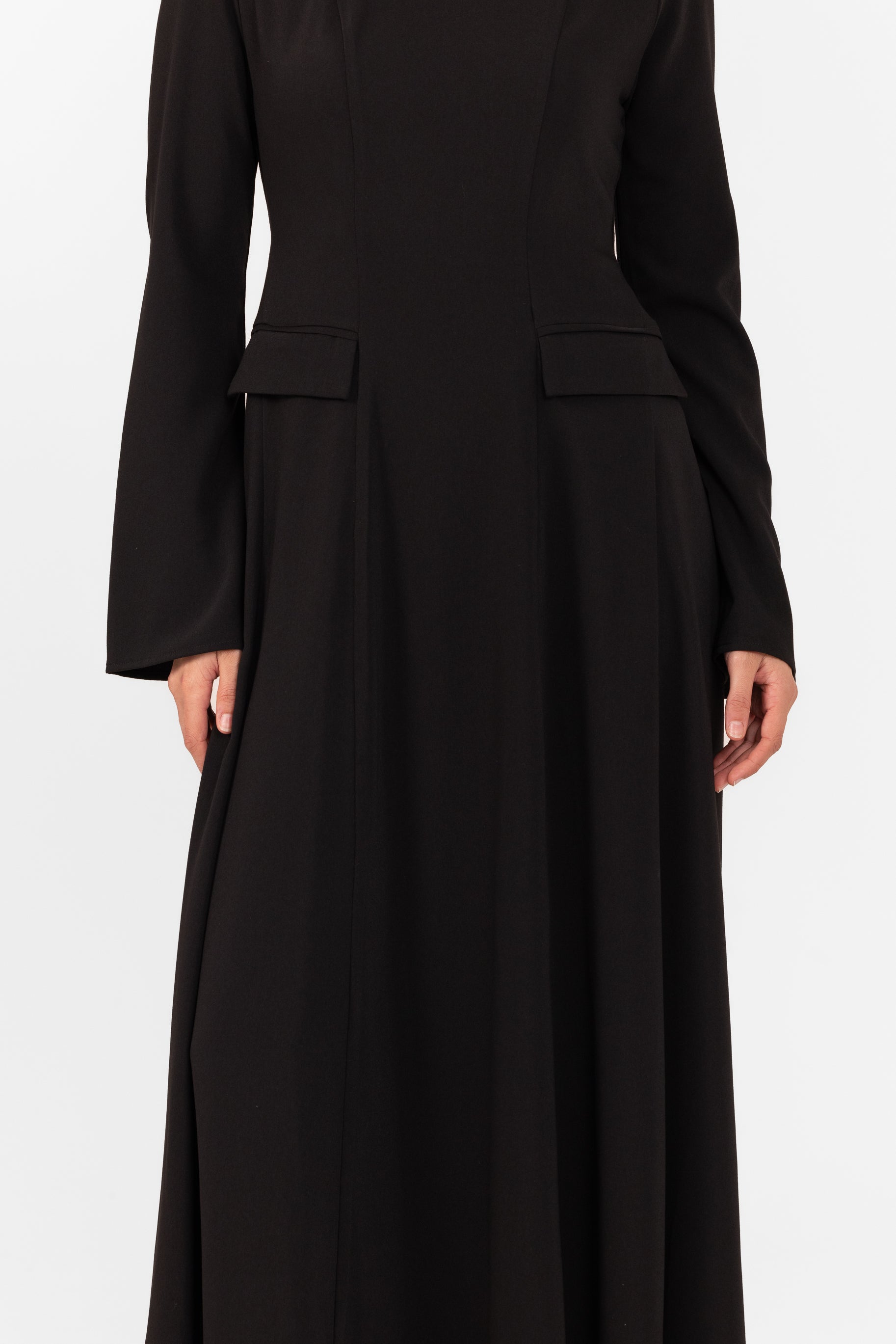 Cara Crepe Tailored Dress - Black