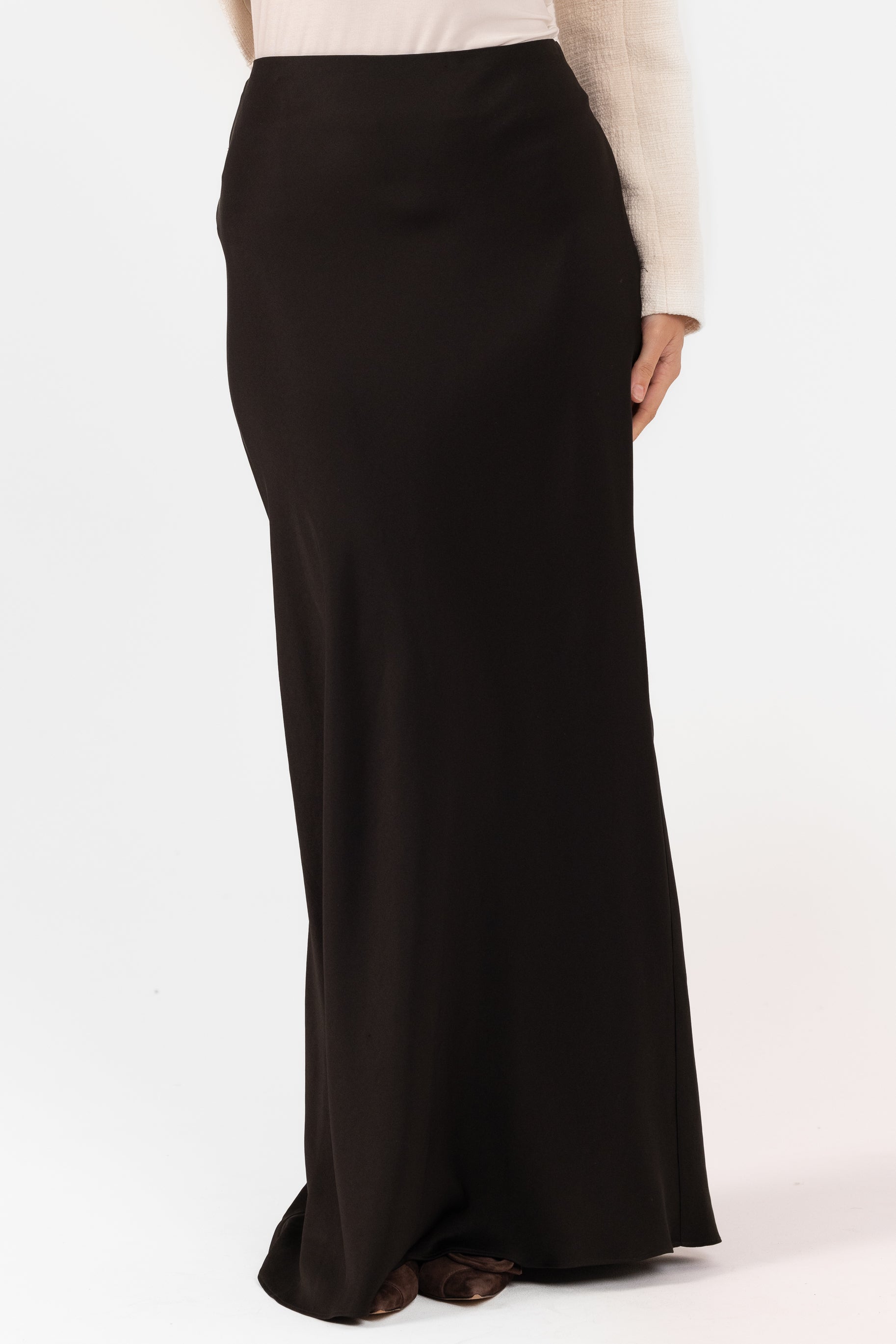 Satin Slip Skirt - Black