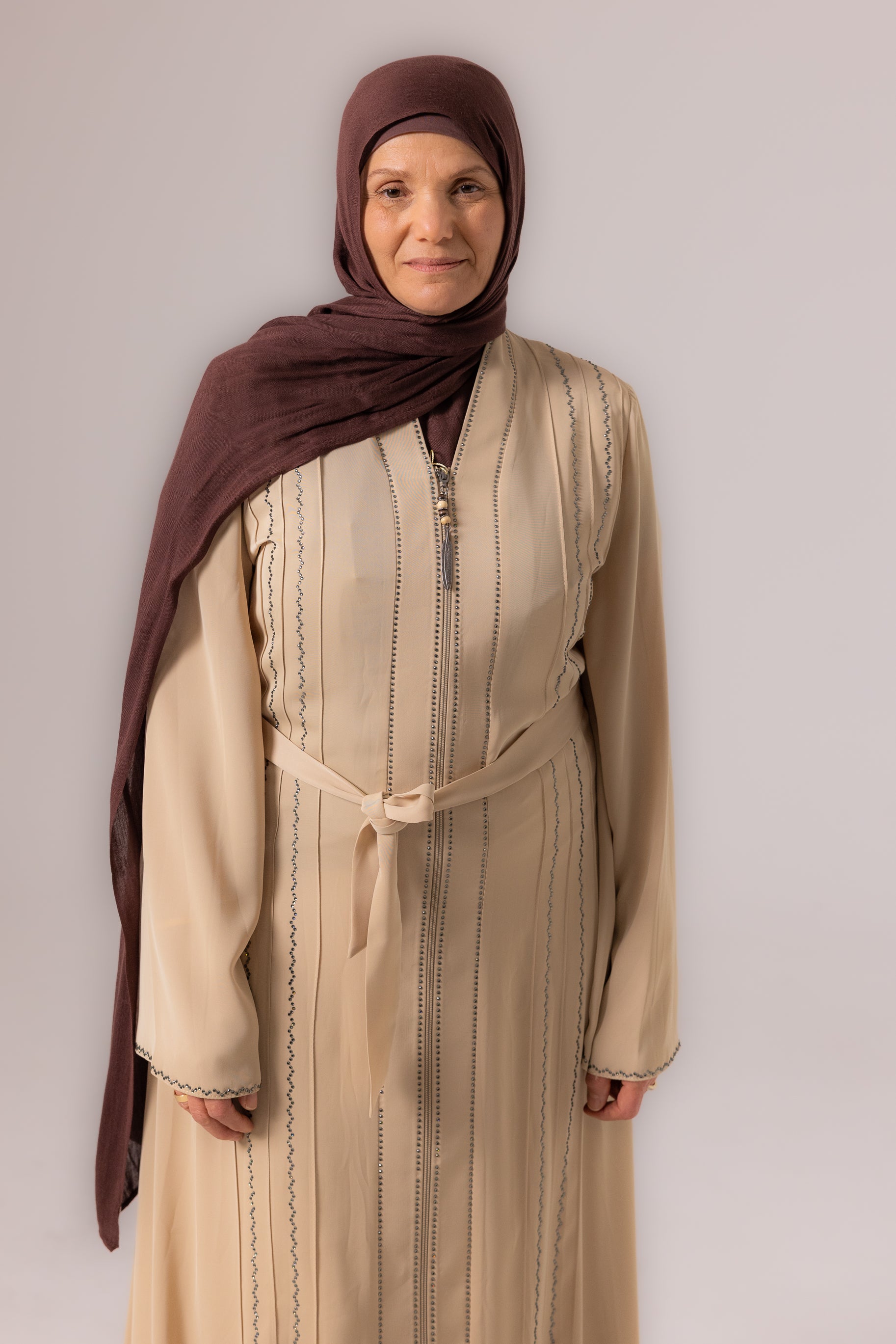 Ladies Elegant Abaya - Oatmeal