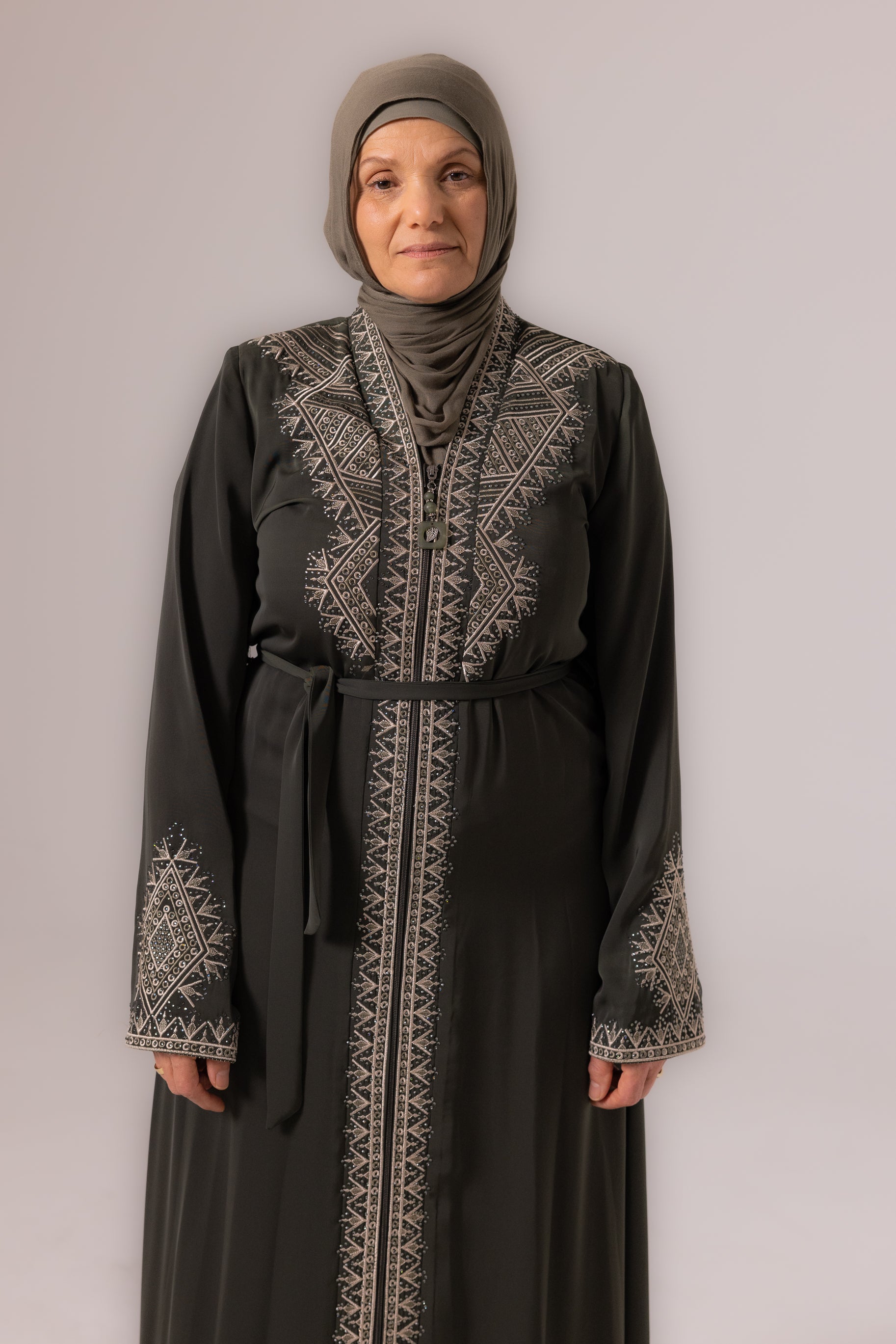 Ladies Elegant Abaya - Sage Green