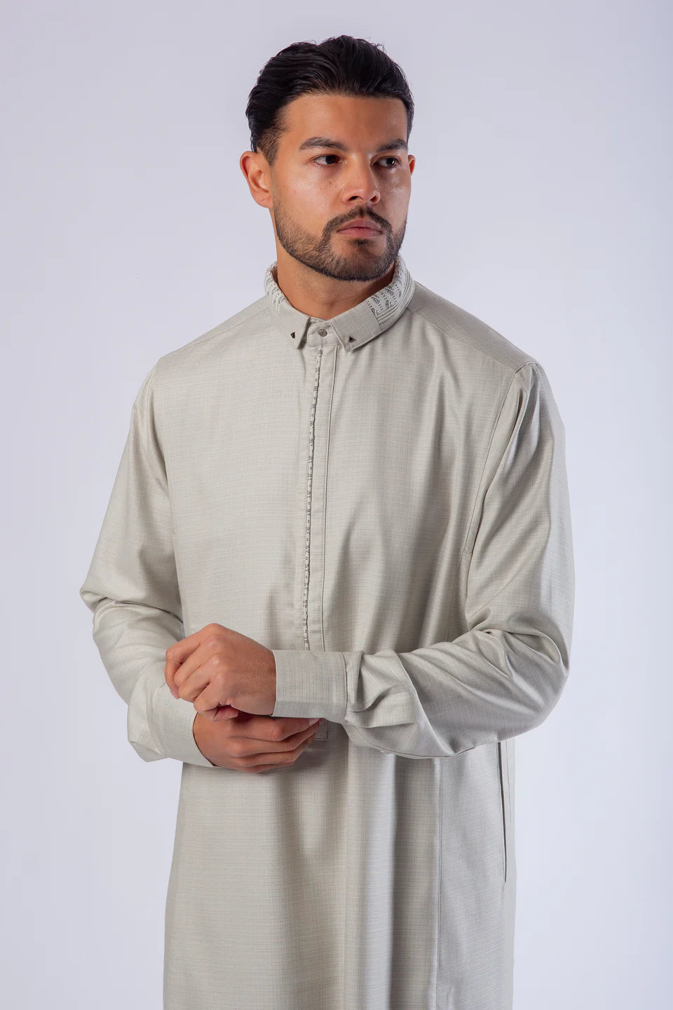 Men's Lawung Thobe- Neutral Grey