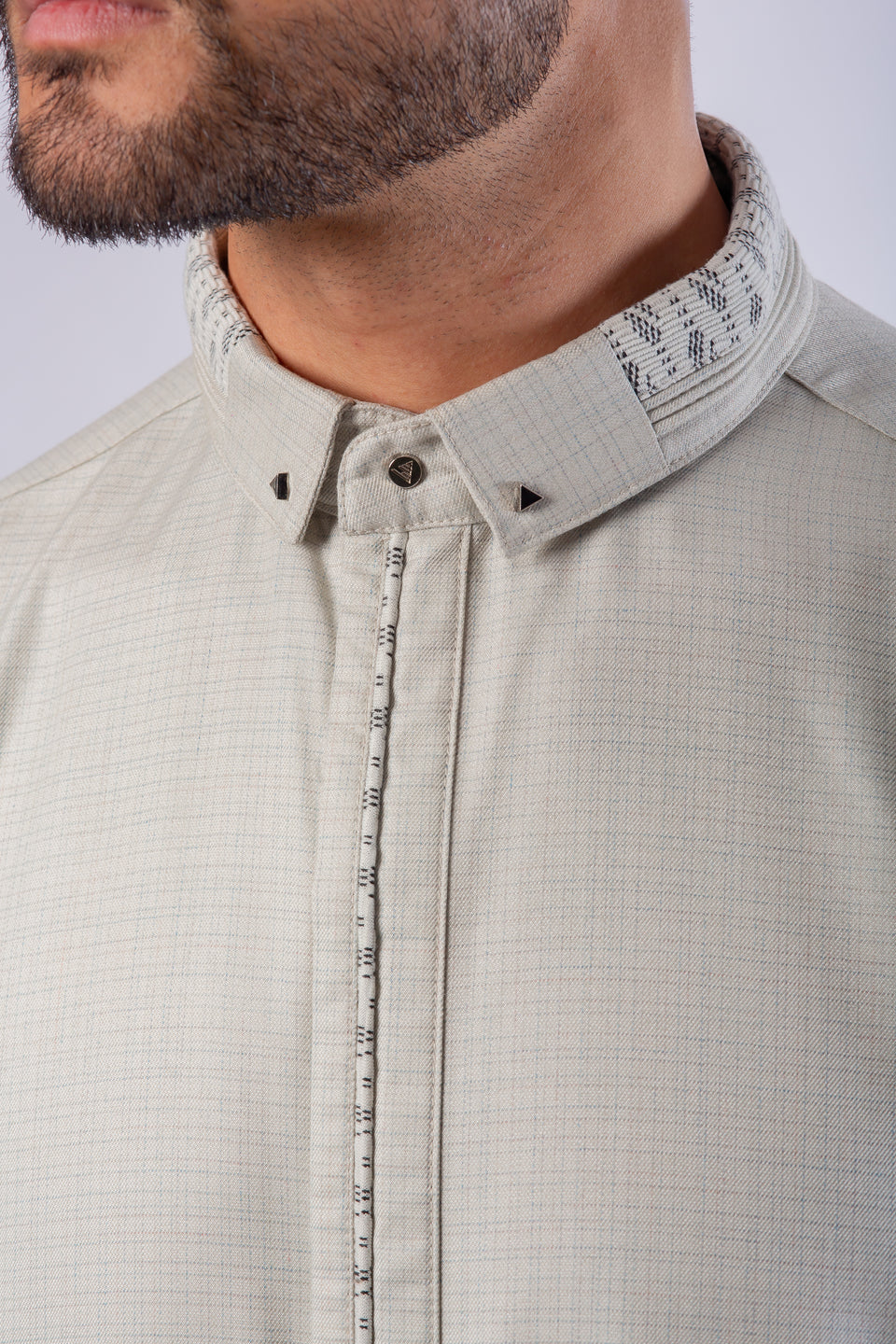 Men's Lawung Thobe- Neutral Grey