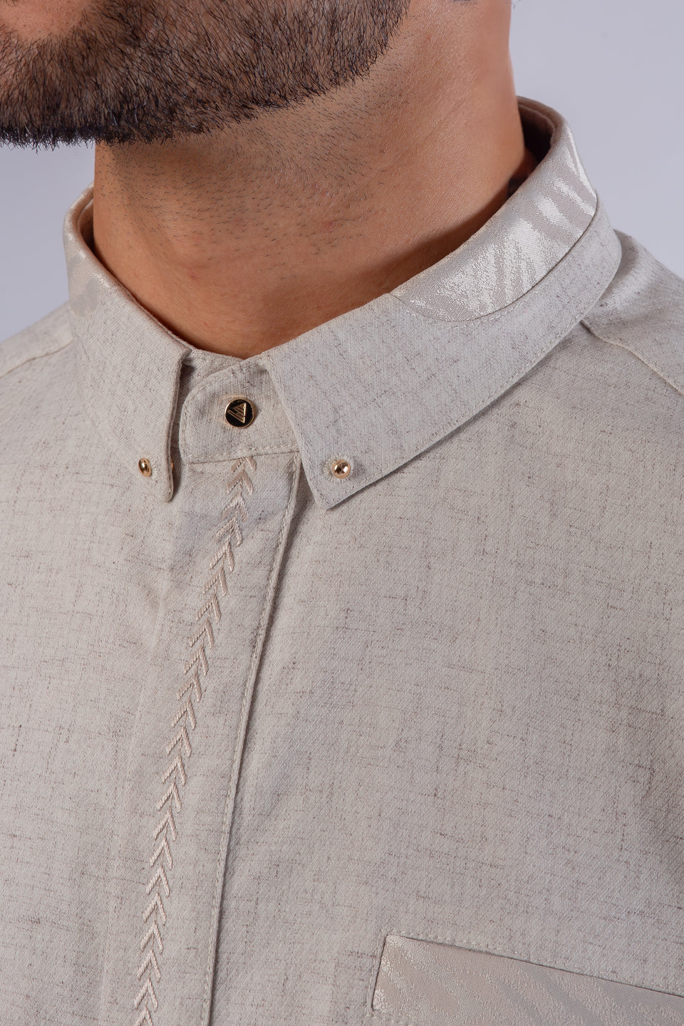 Men's Lawung Thobe - Greige