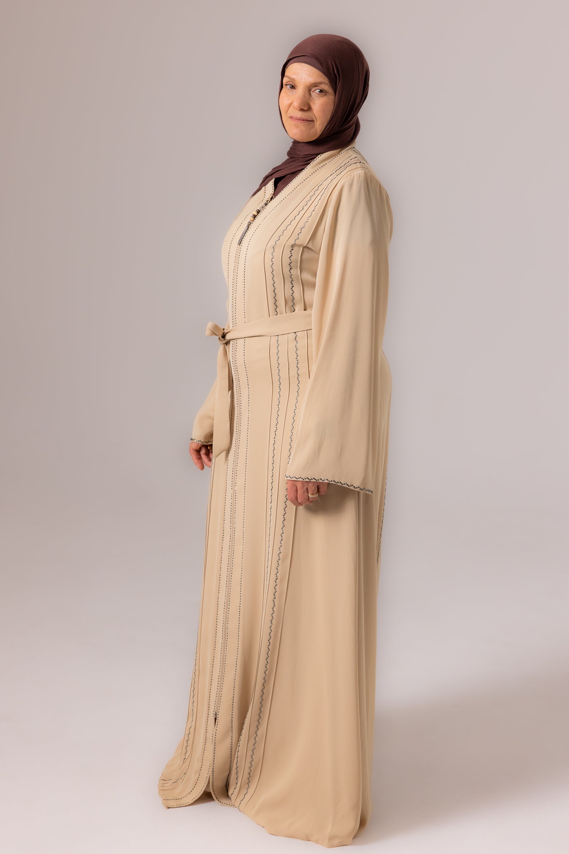 Ladies Elegant Abaya - Oatmeal
