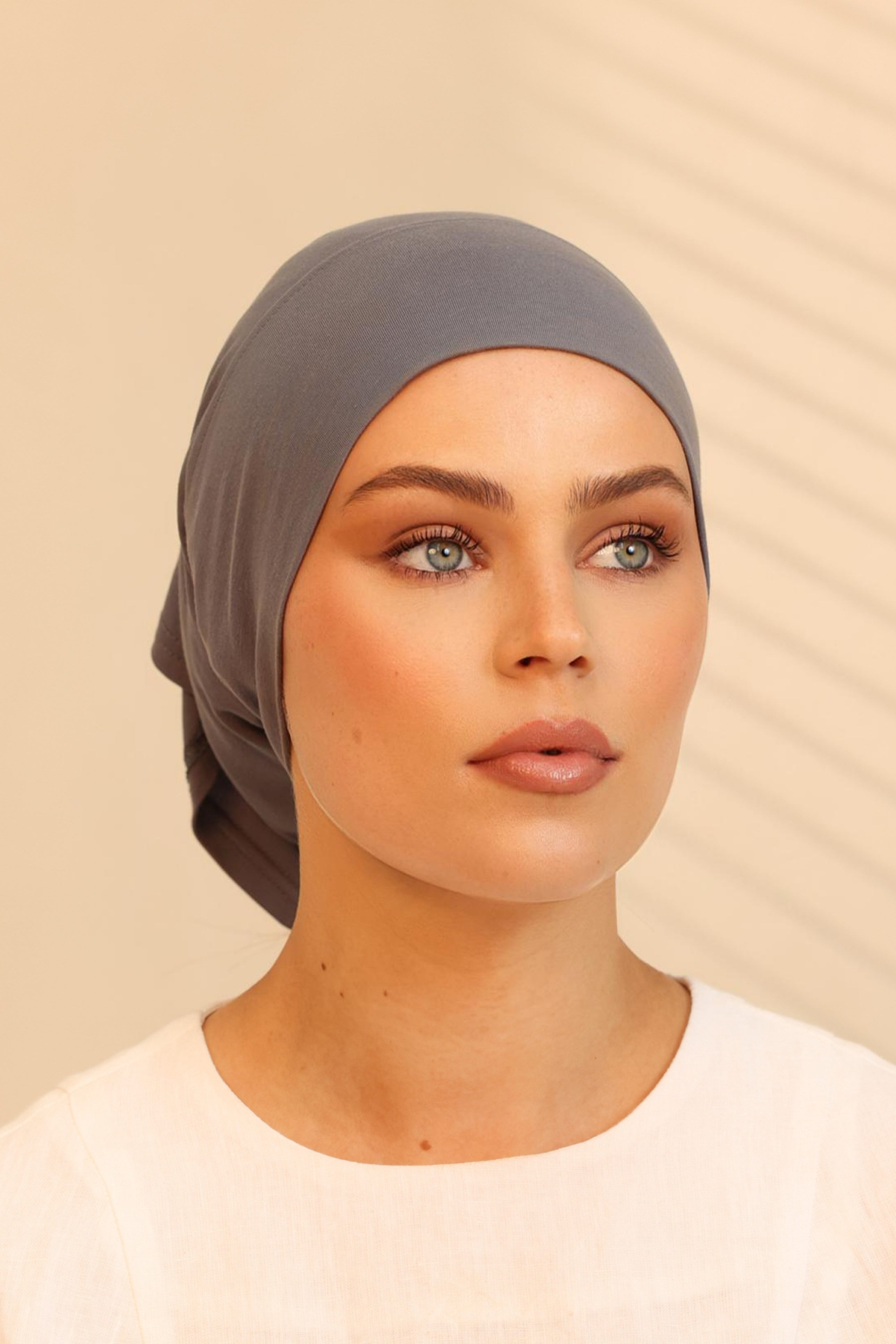 Double Stitched Modal Hijab Set - Blue Granite