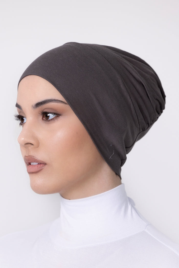 Cotton Closed Cap - 8 Deep Taupe