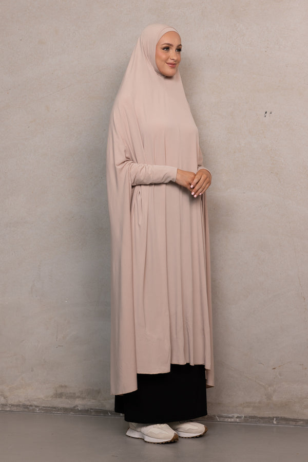 Women's XL Sleeved Jilbab - Beige Rose