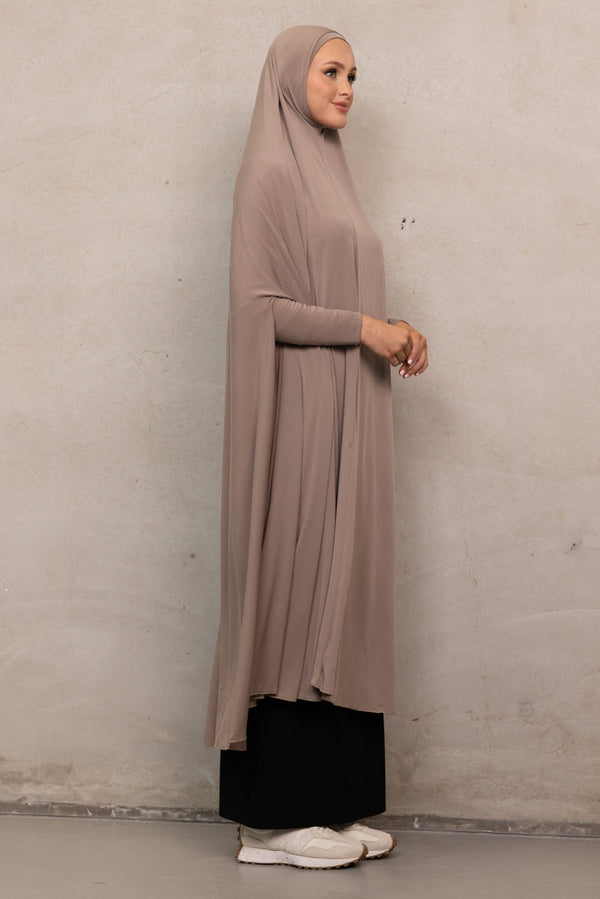 Women's XL Sleeved Jilbab - Choco