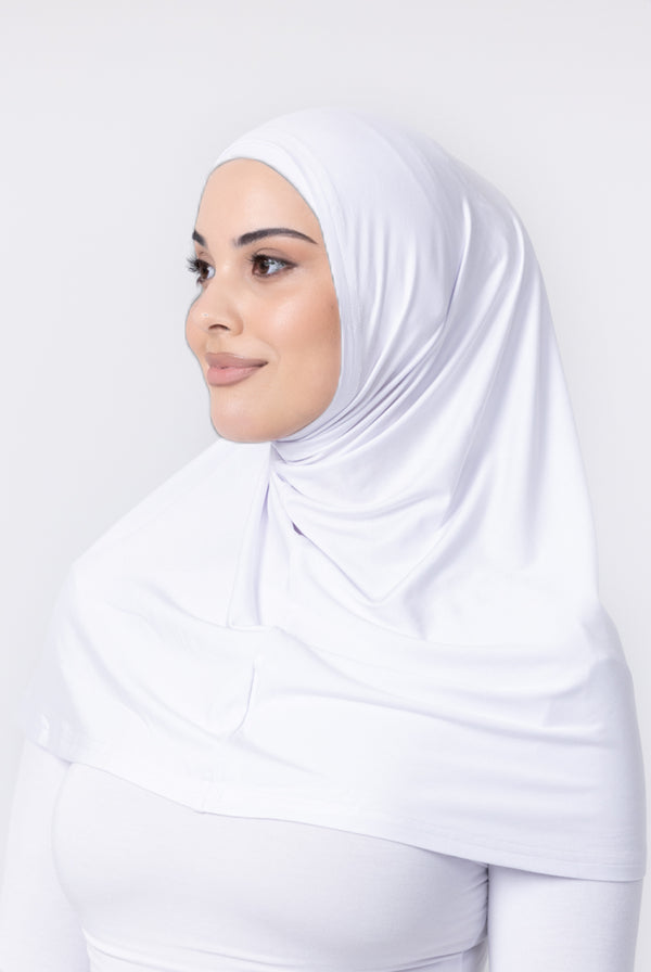 Ladies Jersey 2pc Hijab - White