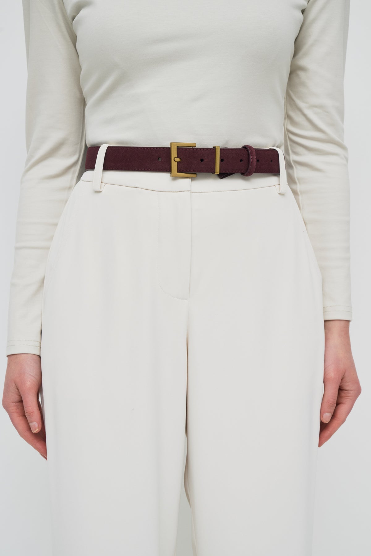 Classic Thin Buckle Belt - Mulberry