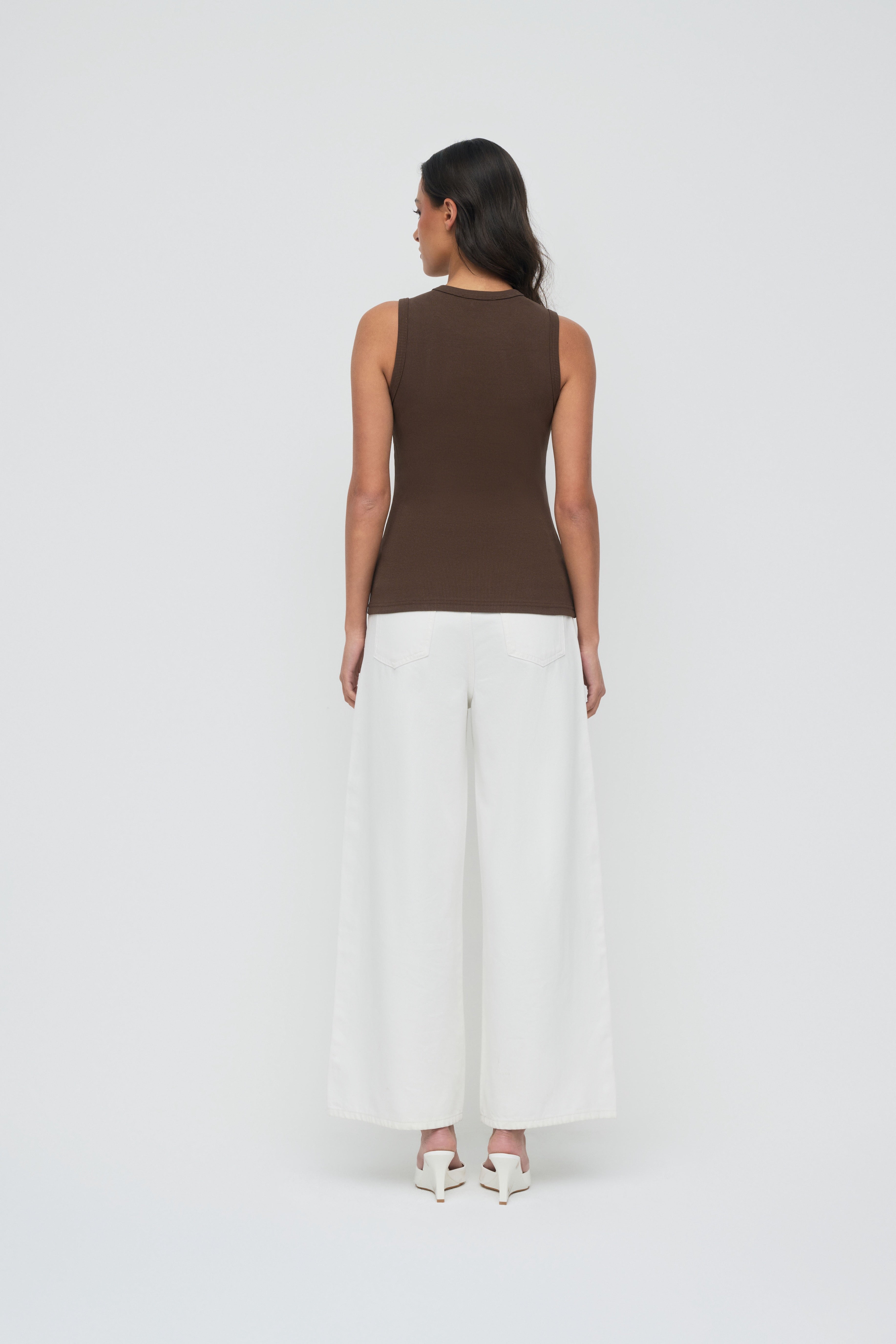 Core Ribbed Tank - Espresso