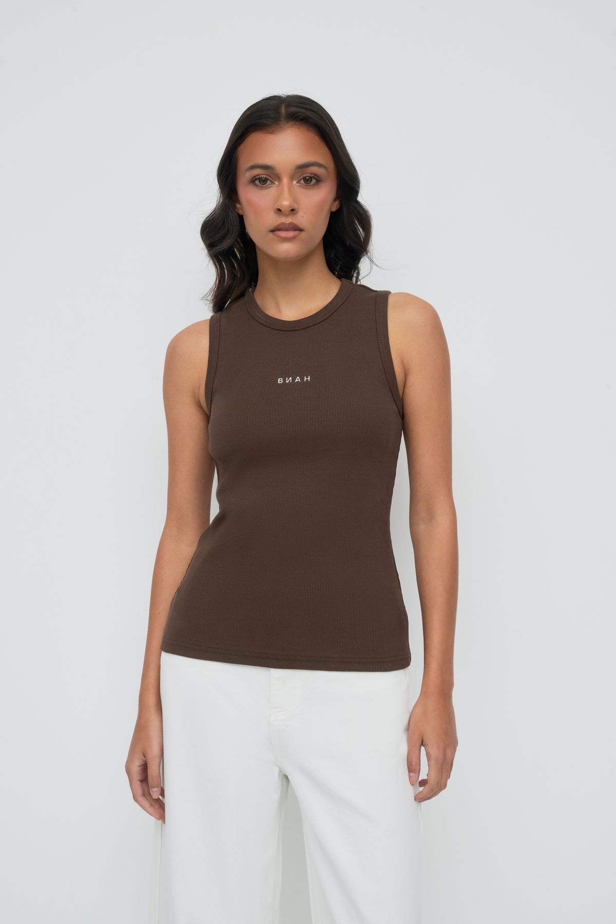 Core Ribbed Tank - Espresso