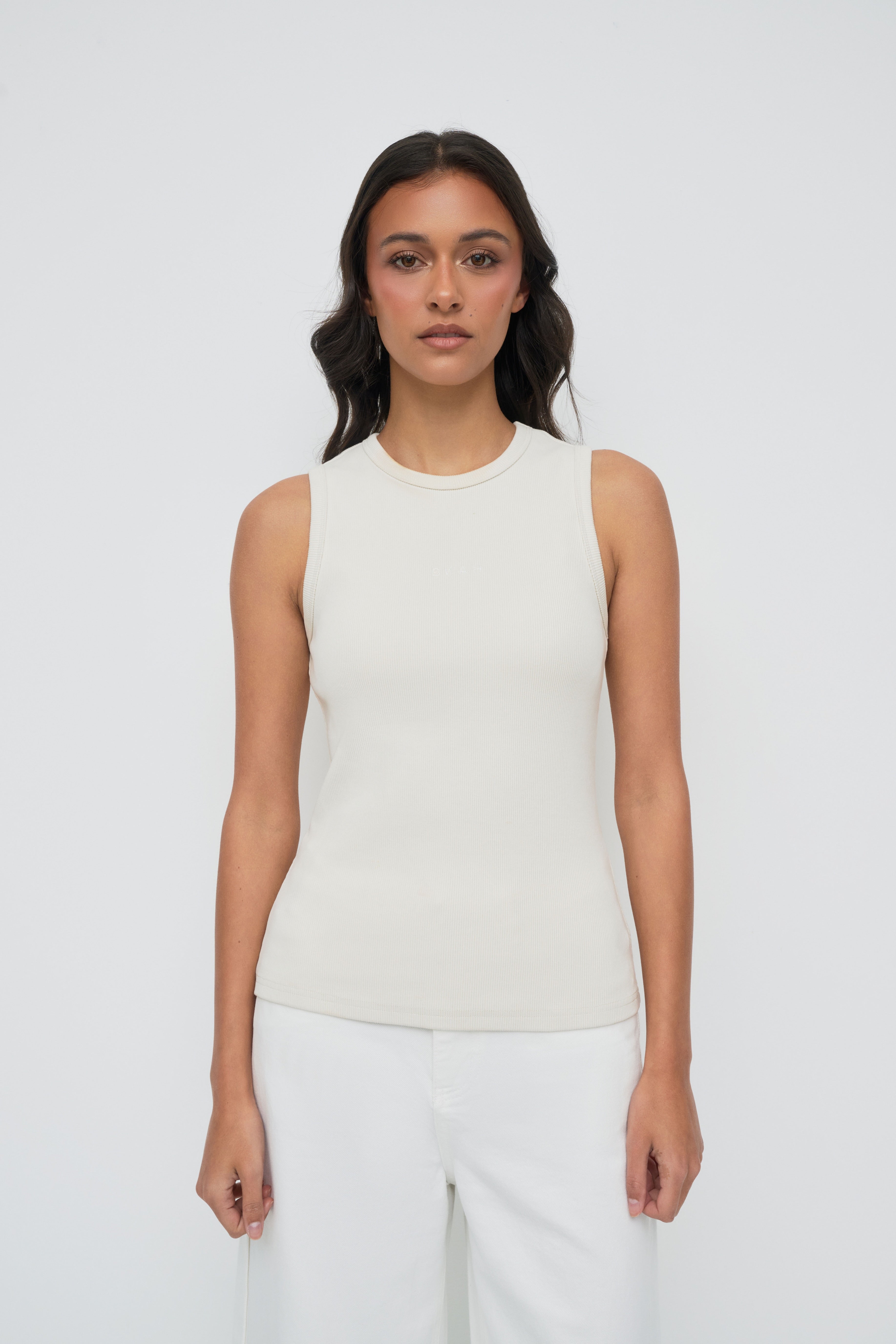 Core Ribbed Tank - Stone