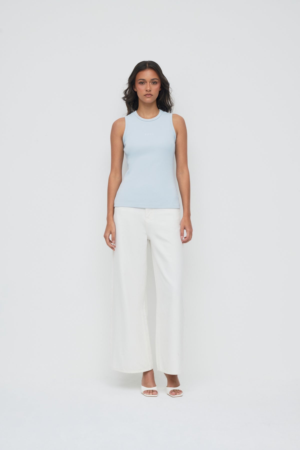 Core Ribbed Tank - Sky