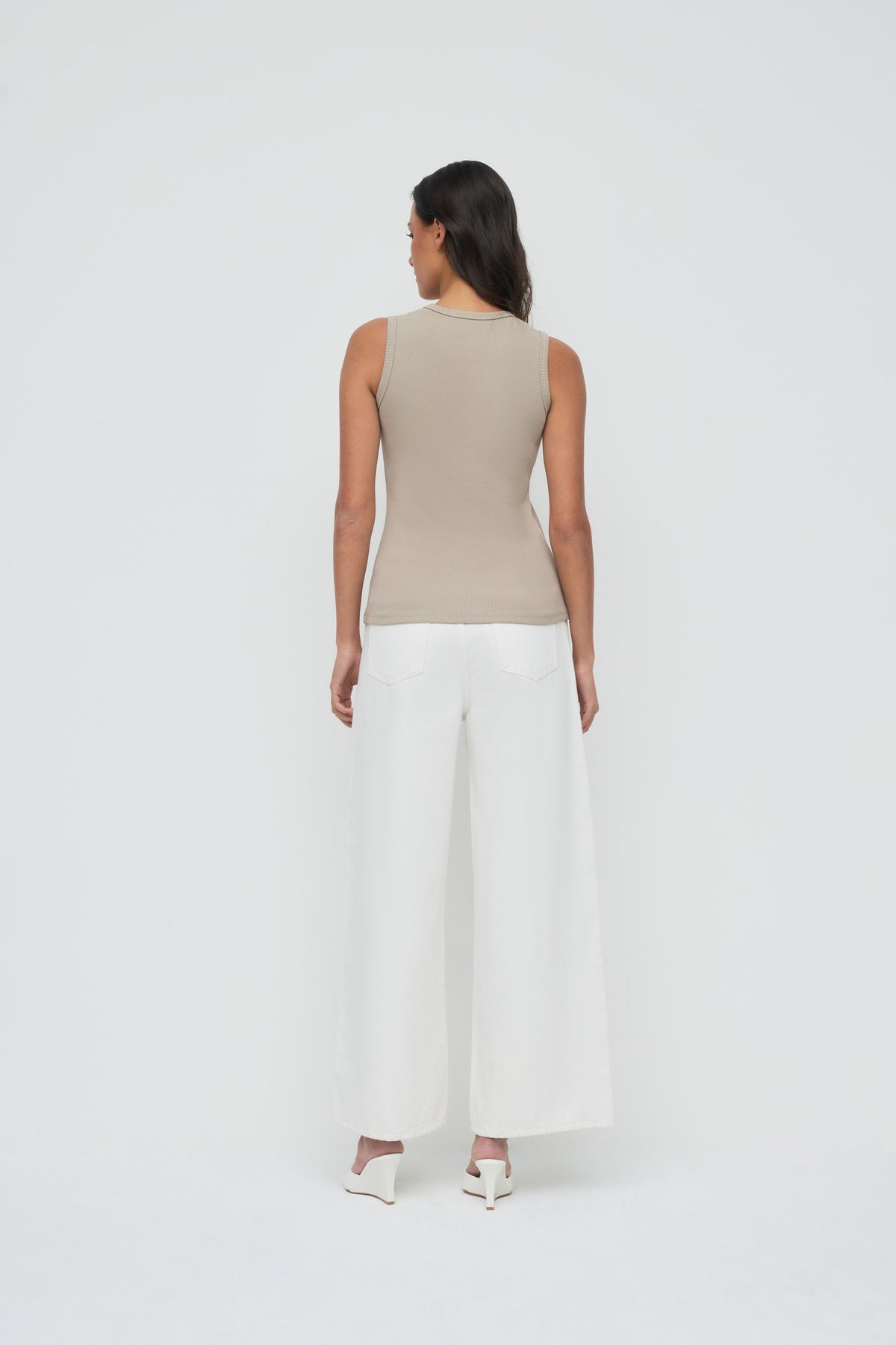 Core Ribbed Tank - Taupe