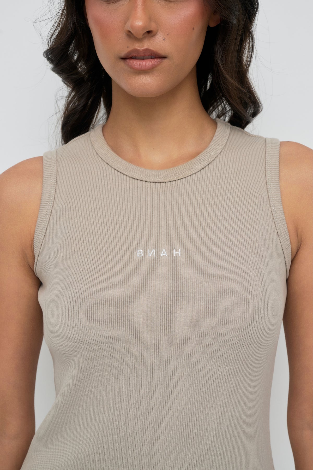 Core Ribbed Tank - Taupe
