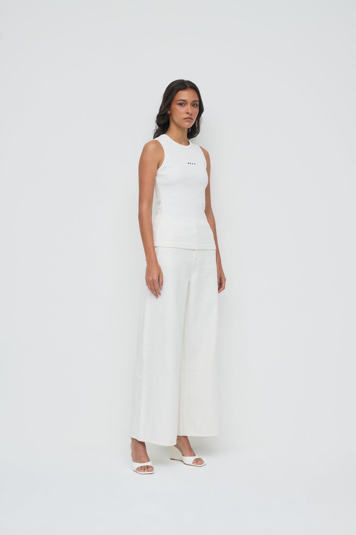 Core Ribbed Tank - White