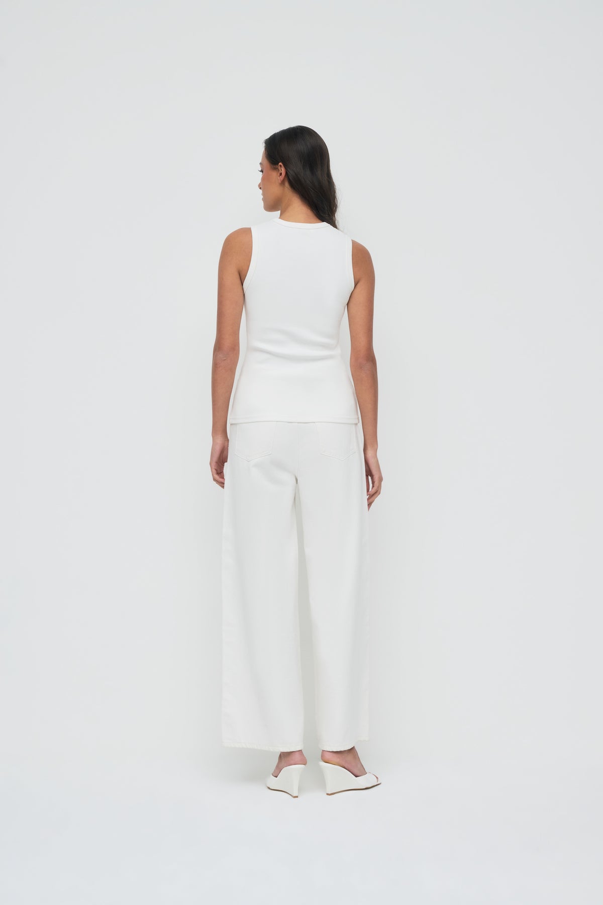 Core Ribbed Tank - White