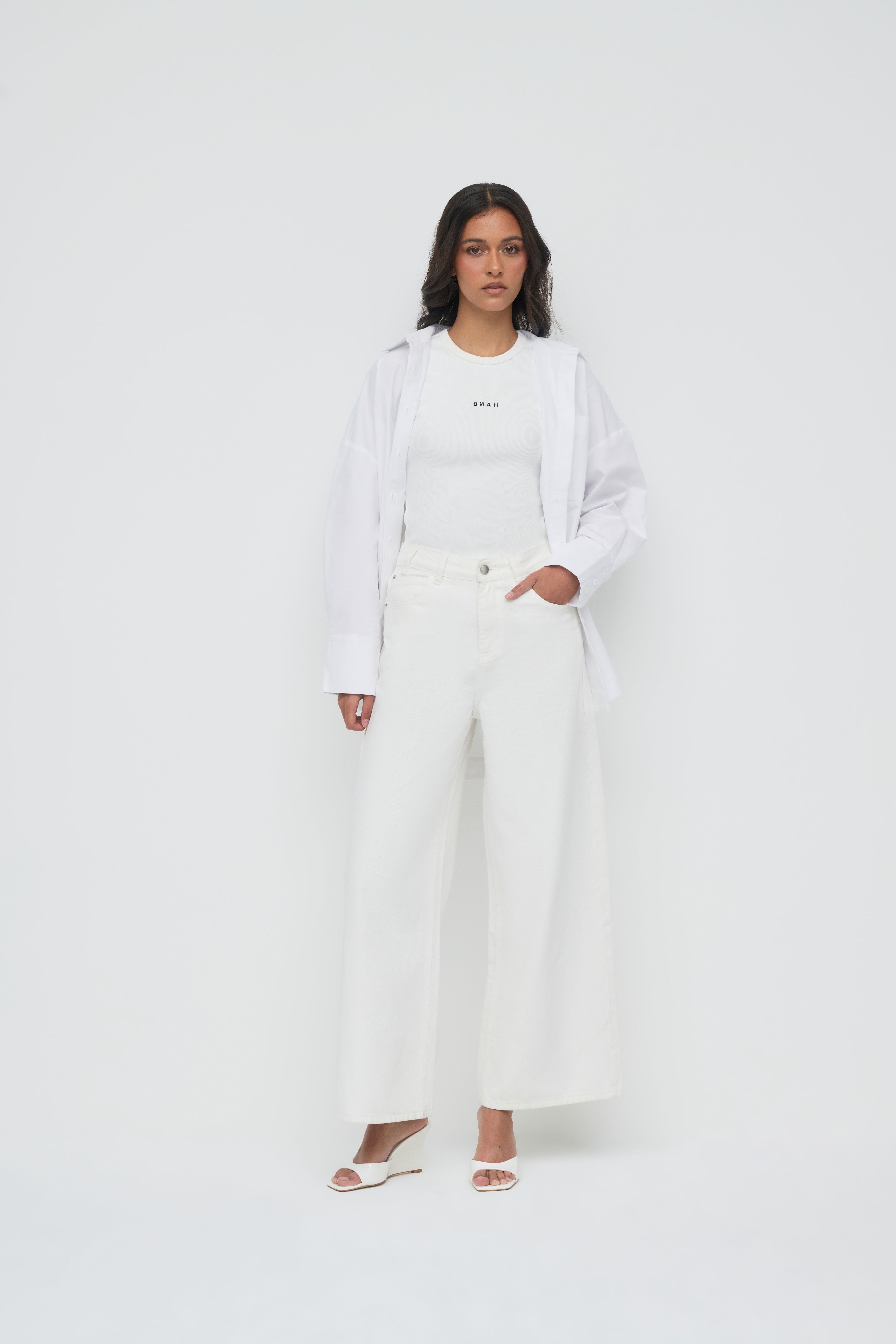 May Wide Leg Jeans - White
