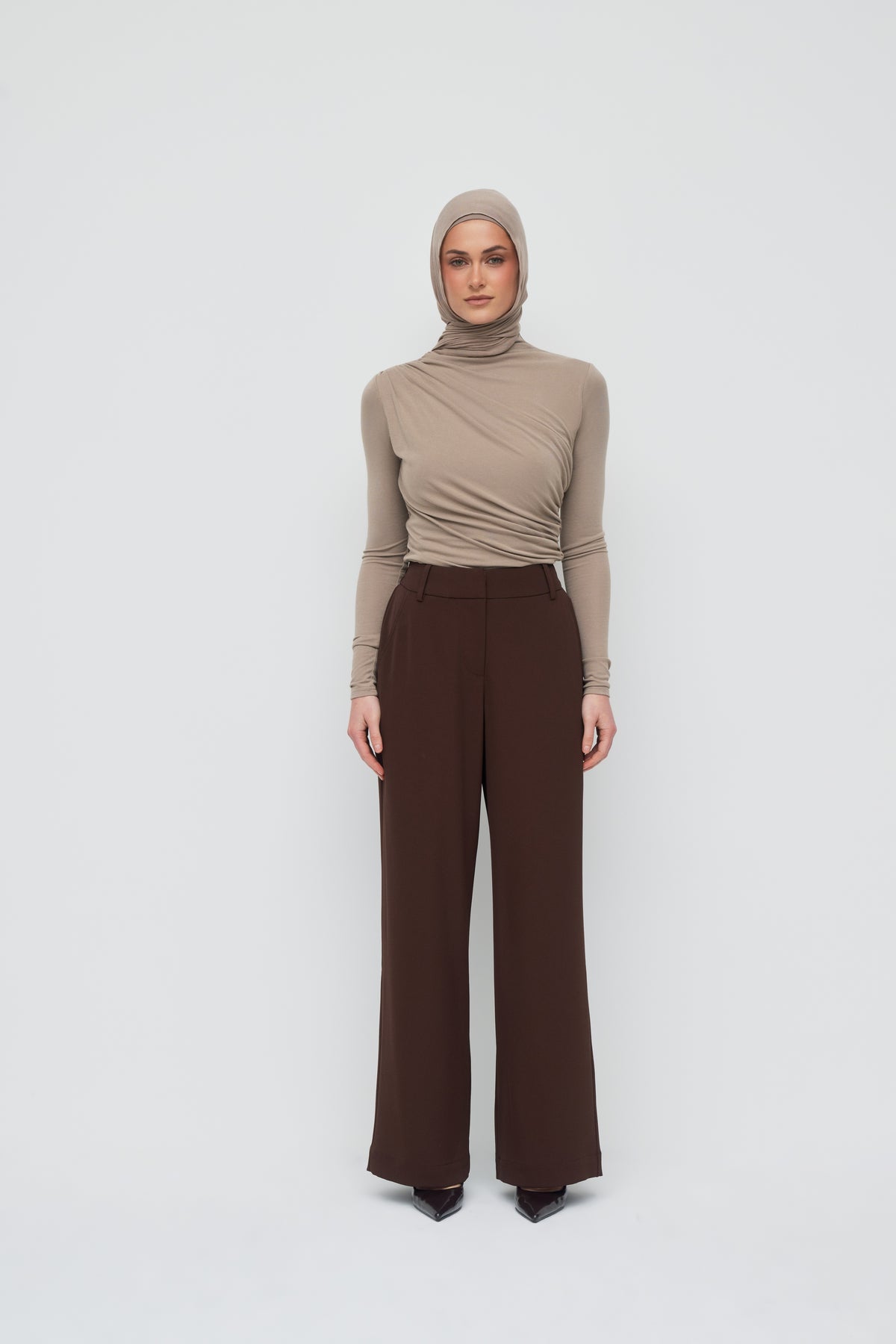 Giselle High Waist Pants - Espresso