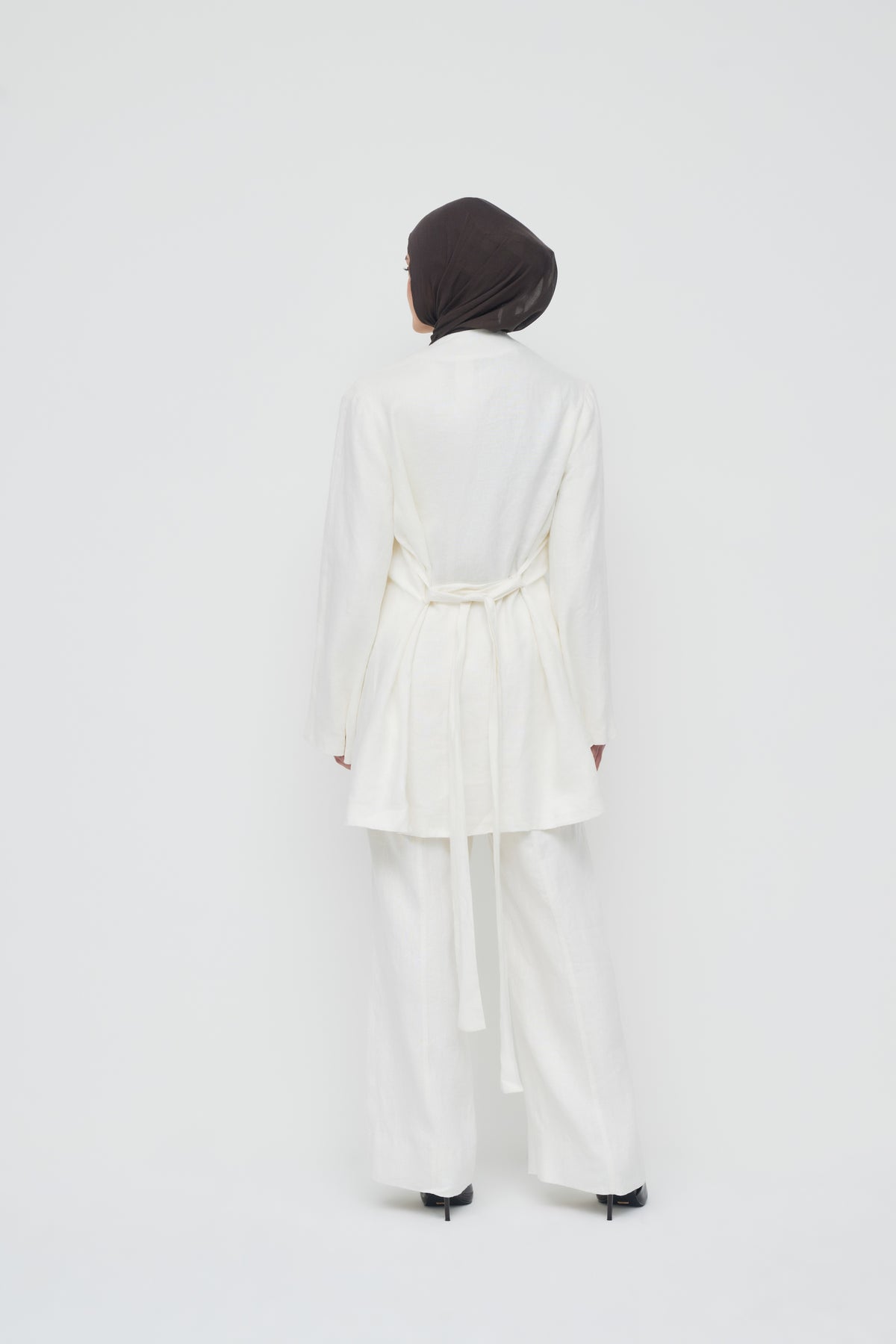 Anaya Open Blouse - Powder White