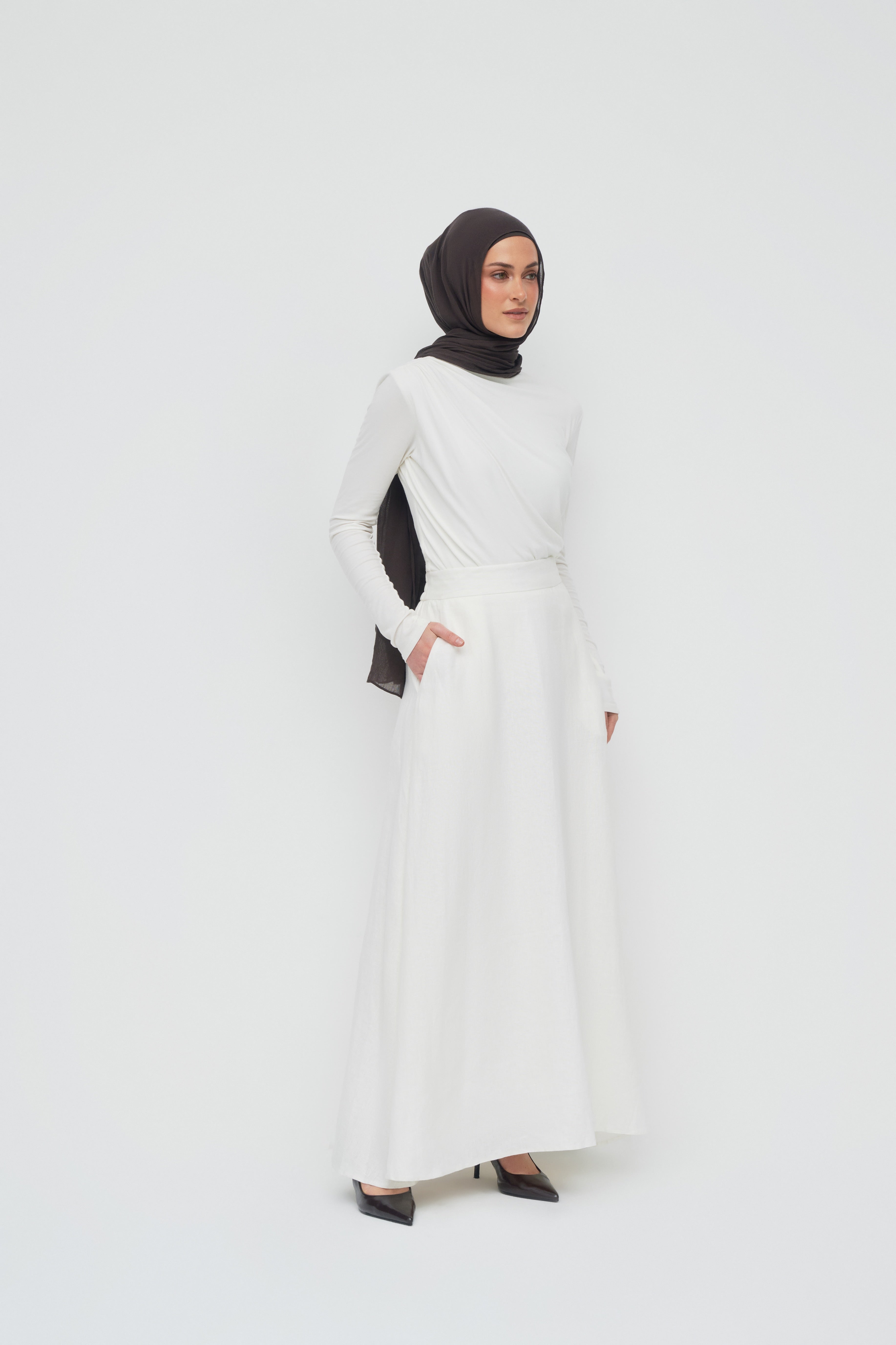 Anaya Maxi Skirt - Powder White
