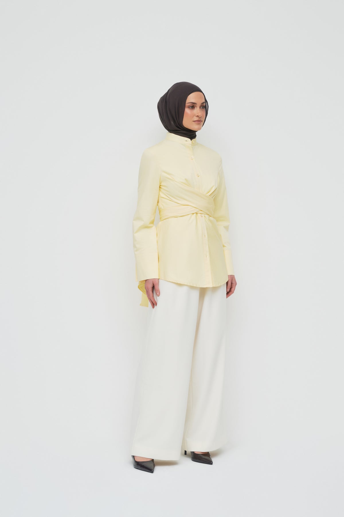 Crossover Cotton Shirt - Buttermilk