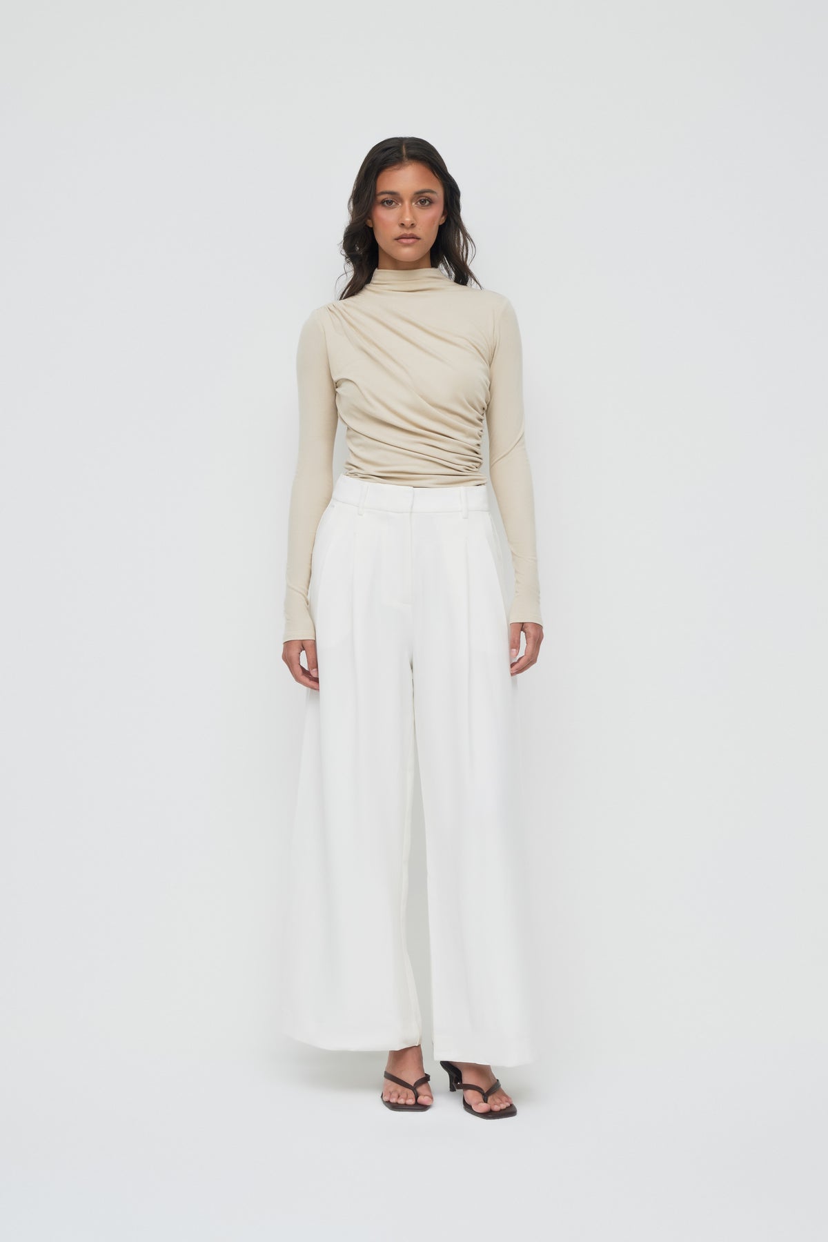 Amelie Pleated Pants - White