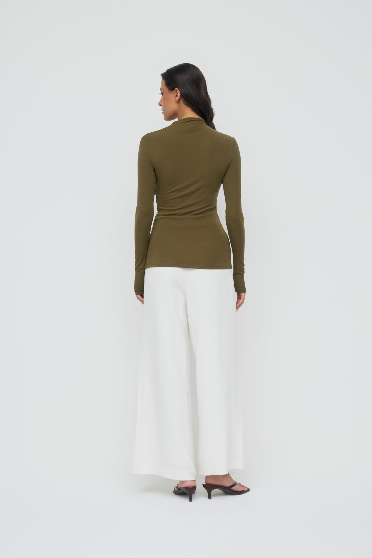 Modal Ruched Top - Olive