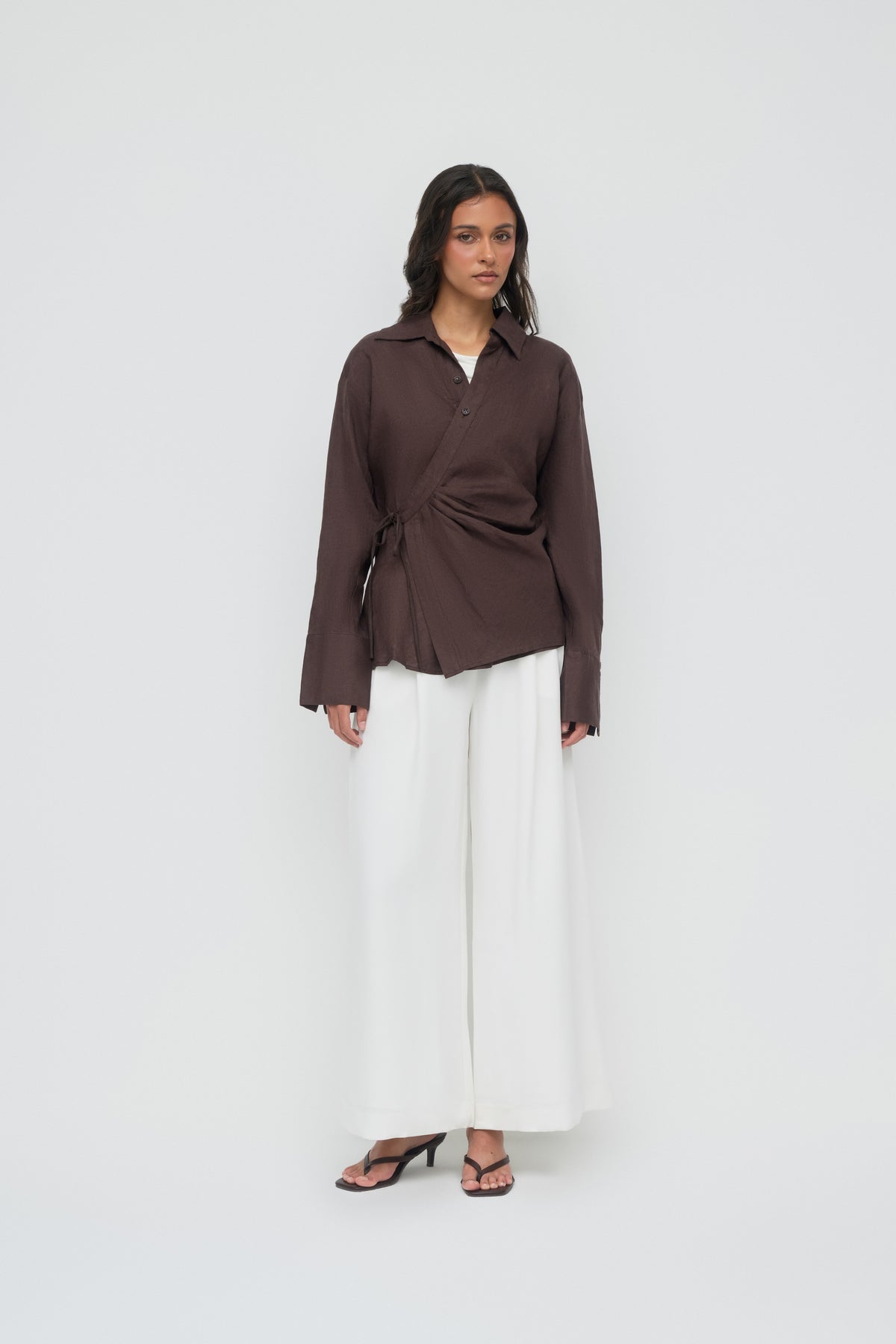 Siara Wrap Shirt - Espresso