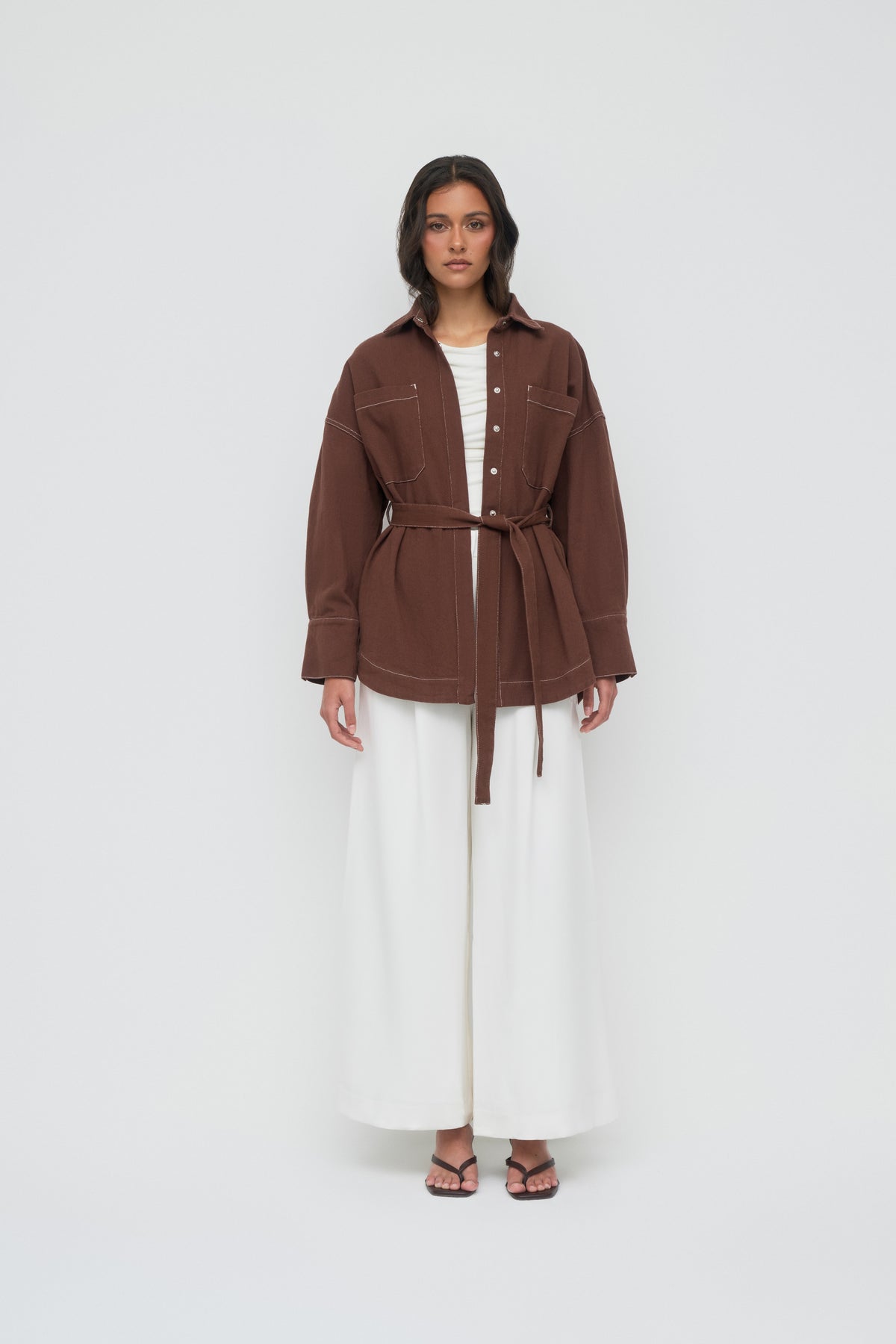 Denim Oversized Shirt - Espresso