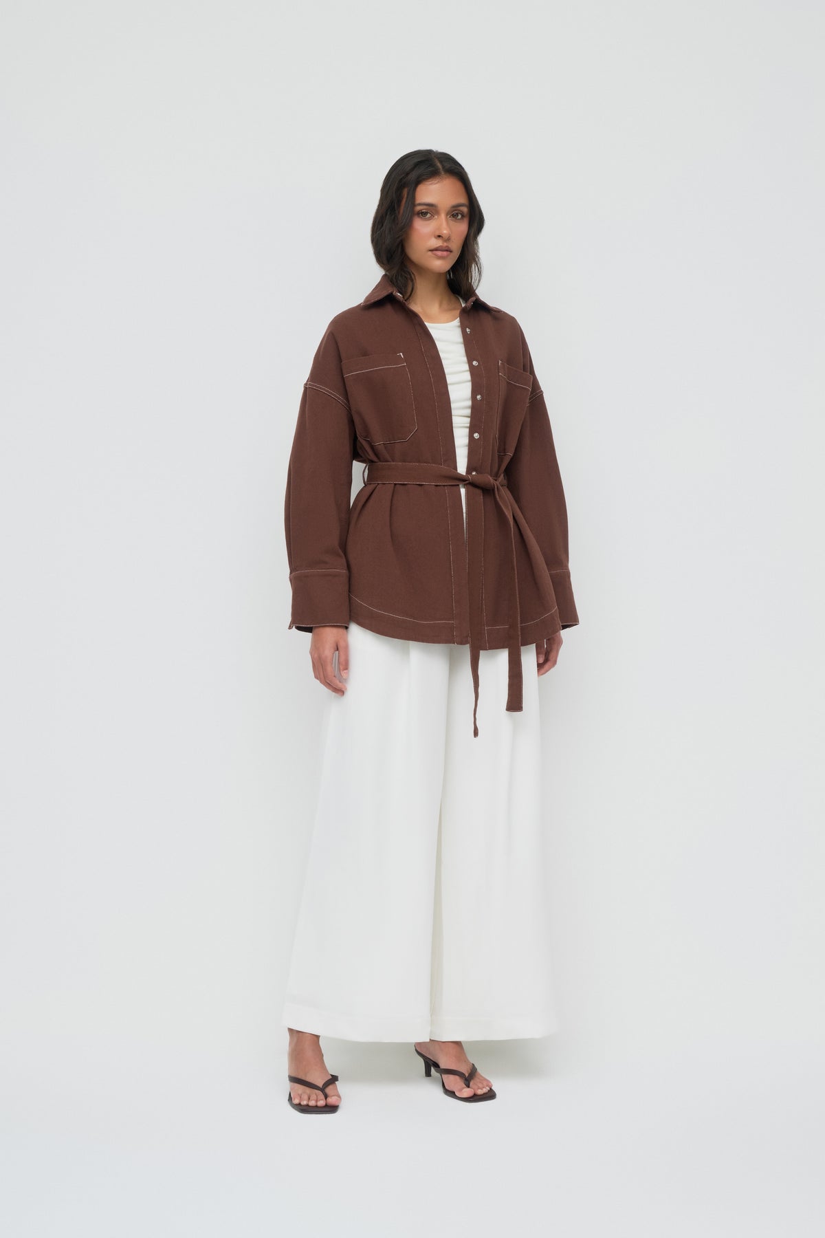 Denim Oversized Shirt - Espresso