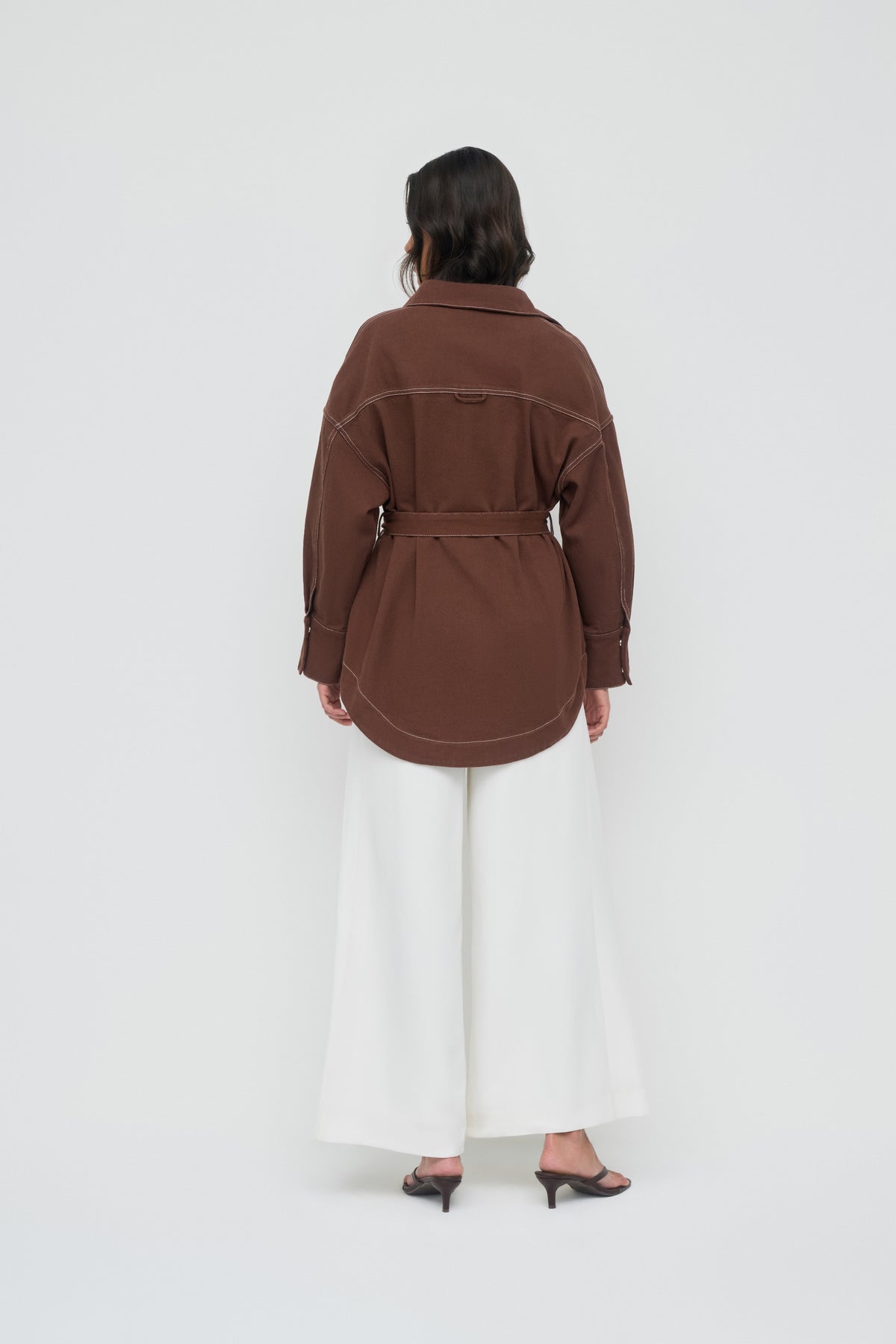 Denim Oversized Shirt - Espresso