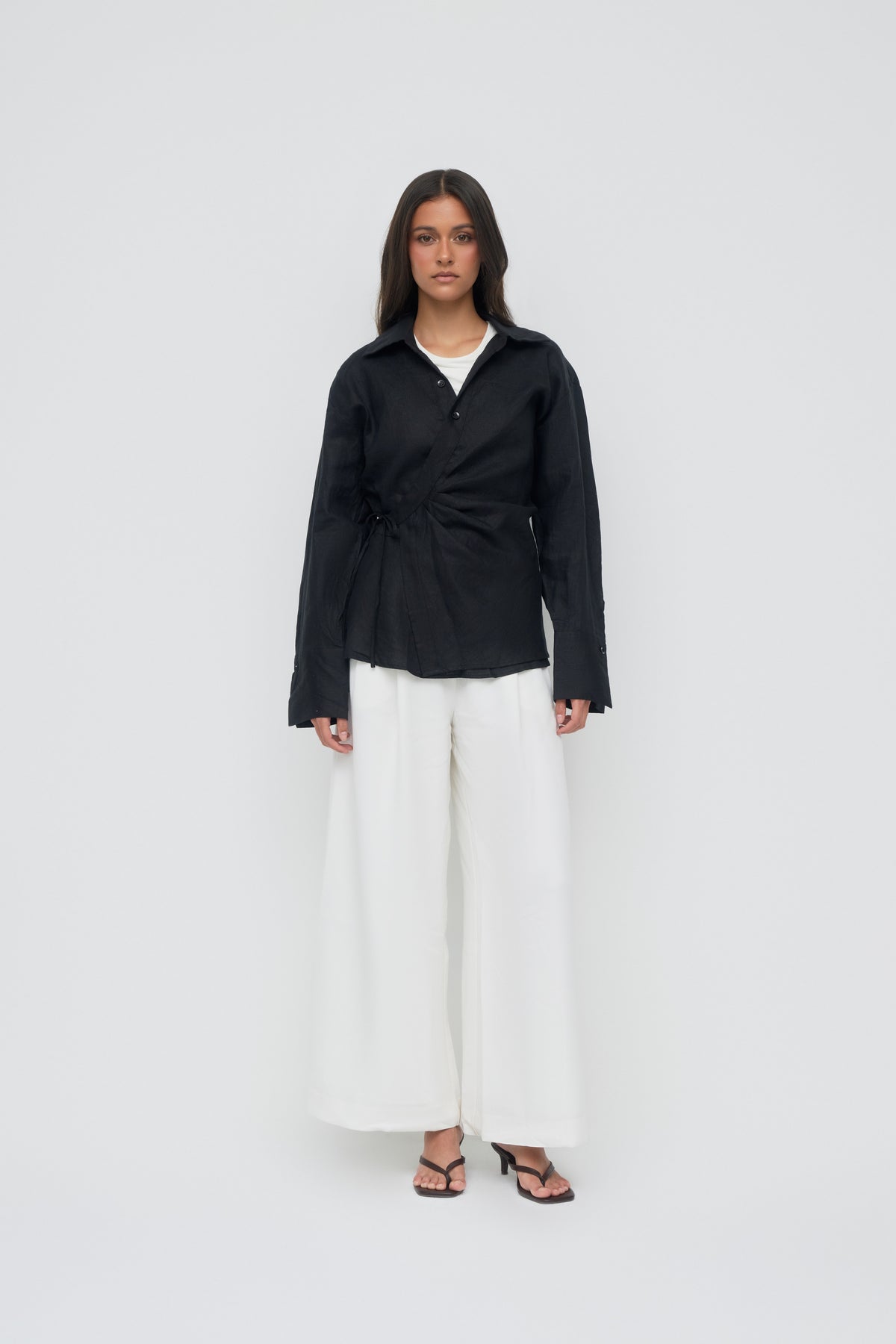 Siara Wrap Shirt - Midnight Black