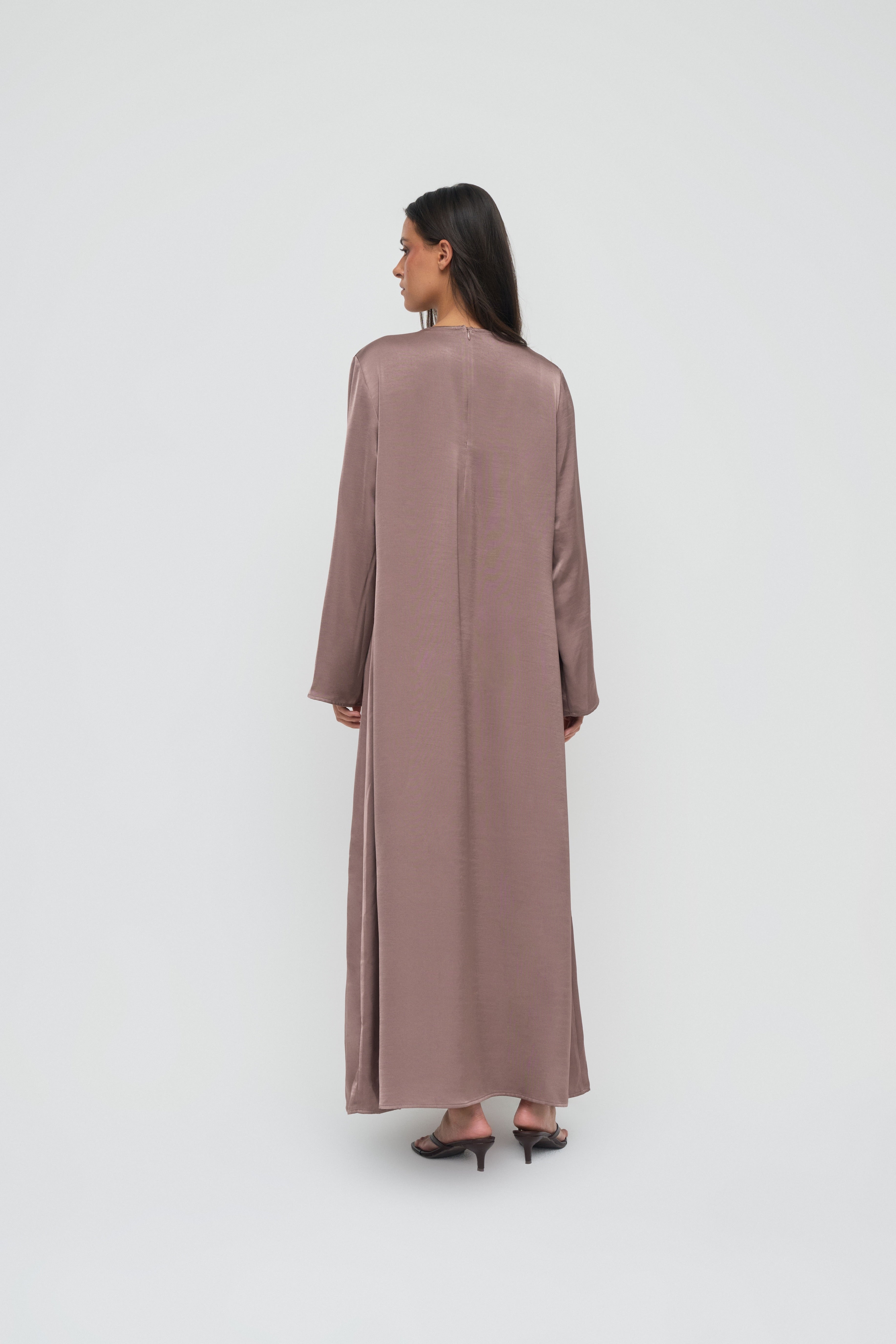 Saylor Satin Slip Dress - Mocha