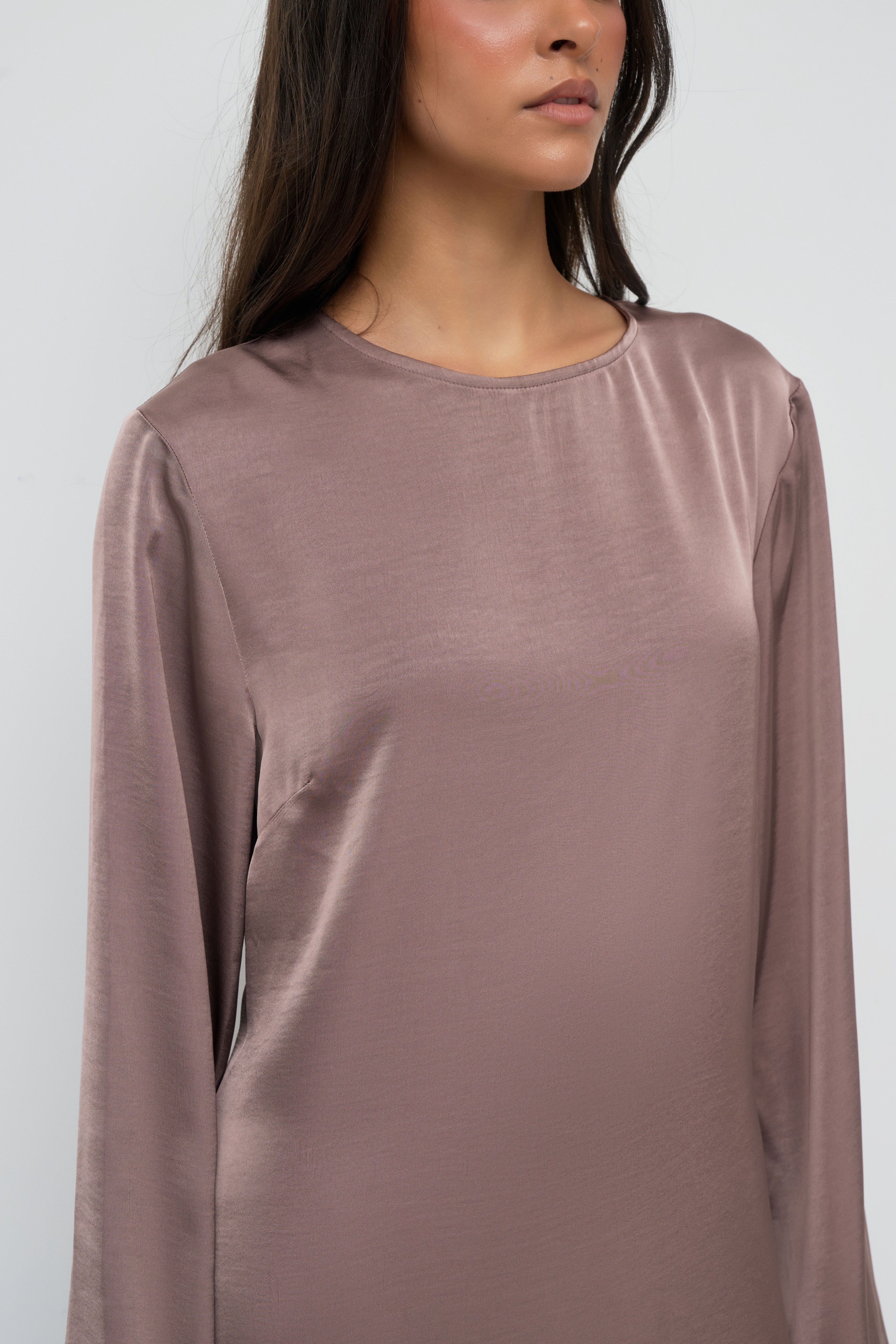 Saylor Satin Slip Dress - Mocha