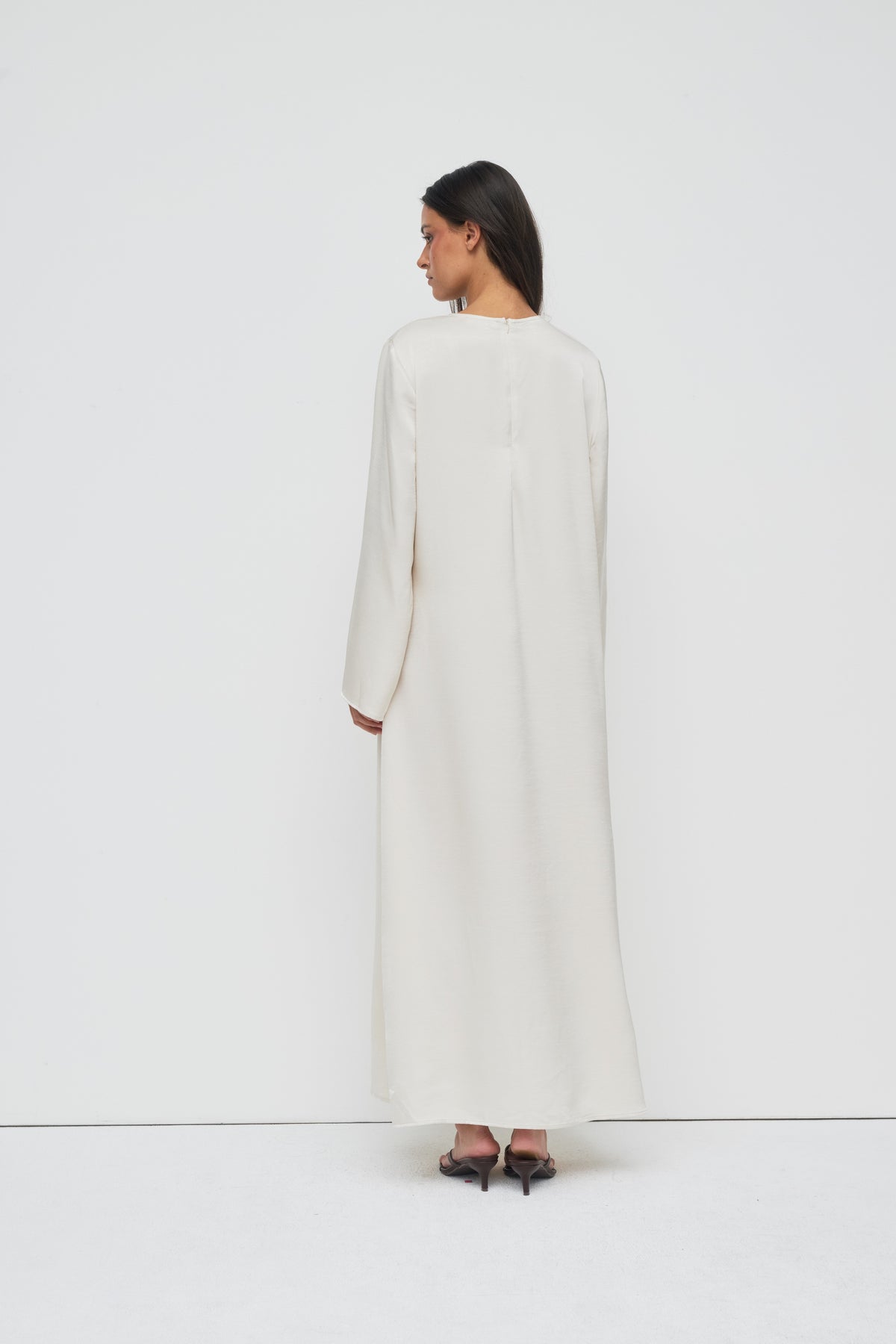 Saylor Satin Slip Dress - Oyster