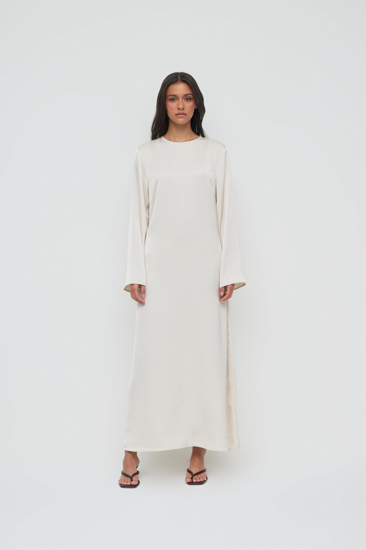 Saylor Satin Slip Dress - Oyster