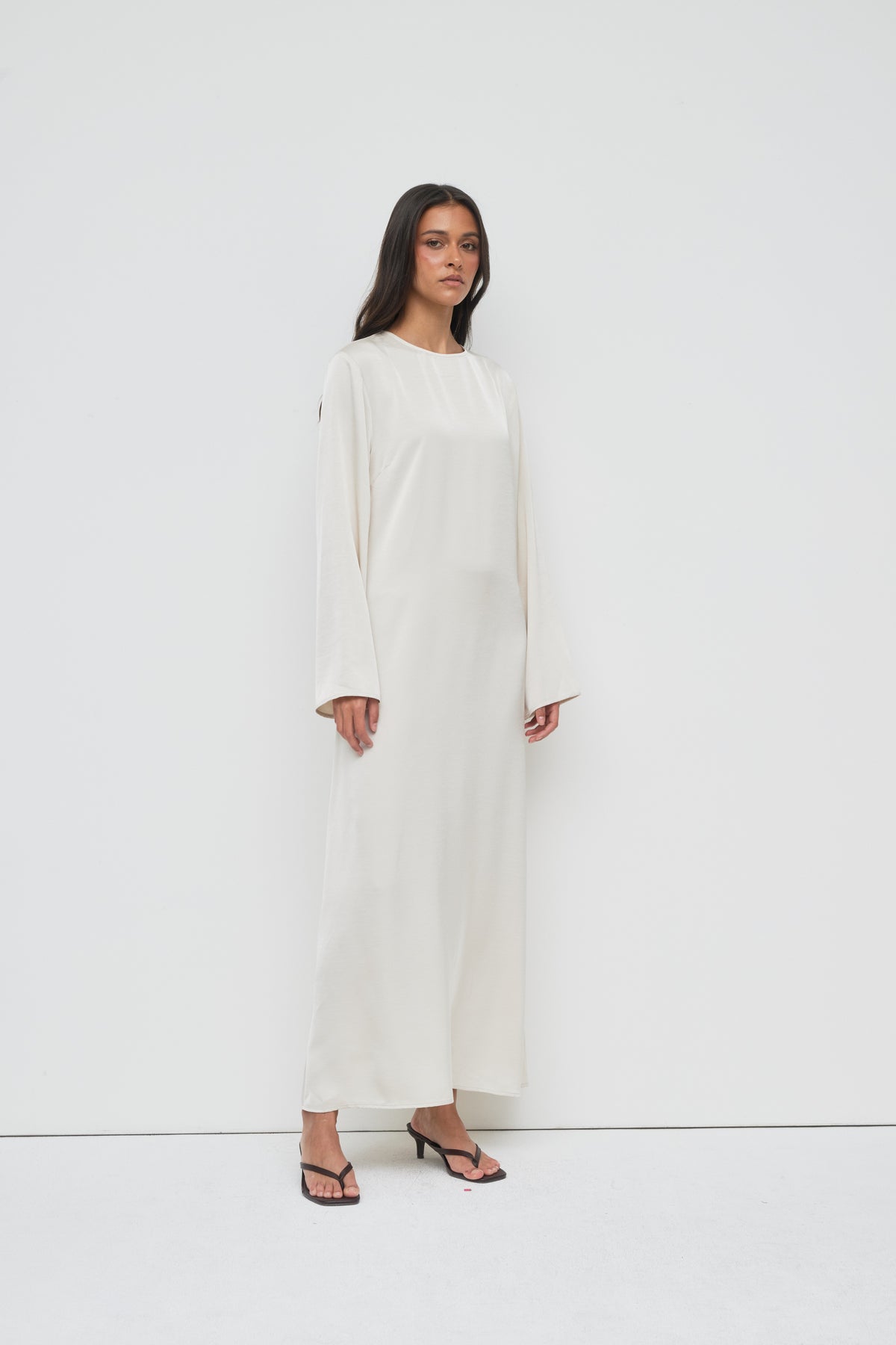 Saylor Satin Slip Dress - Oyster