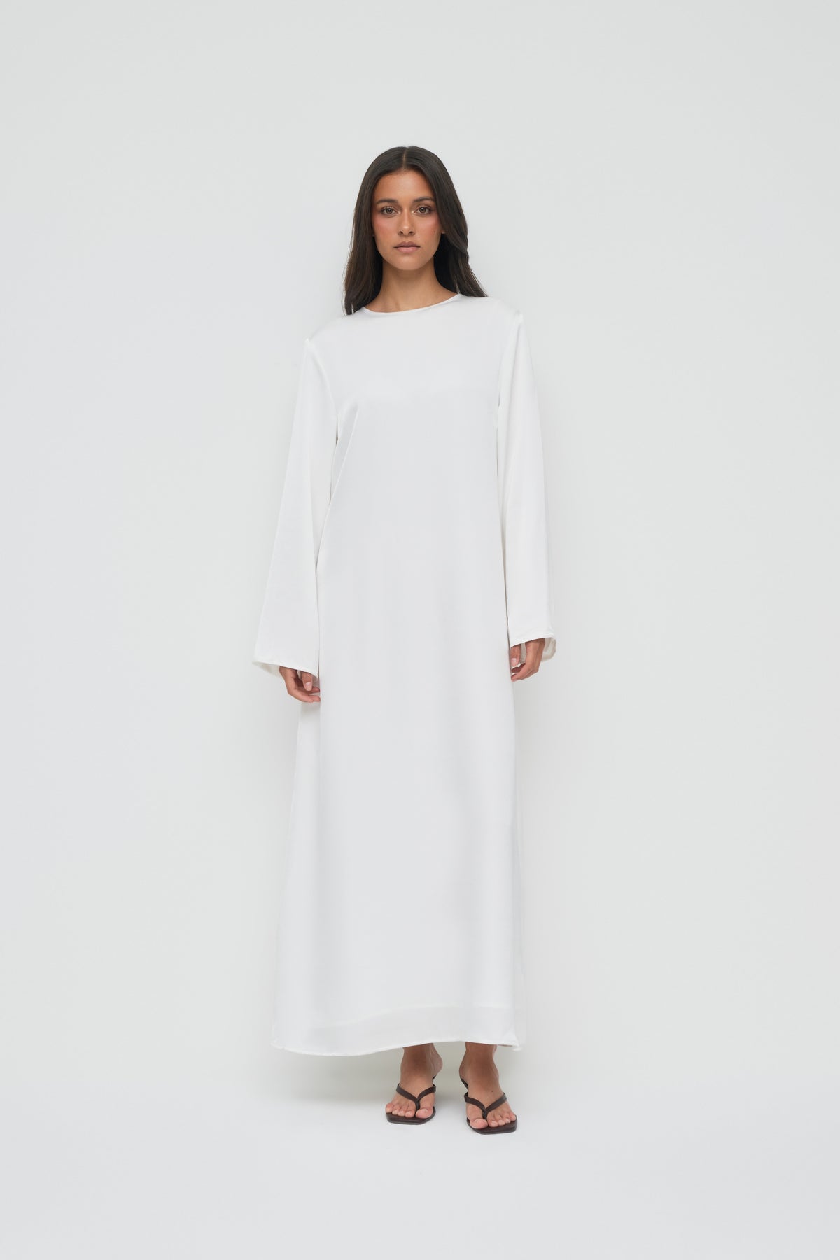 Saylor Satin Slip Dress - White