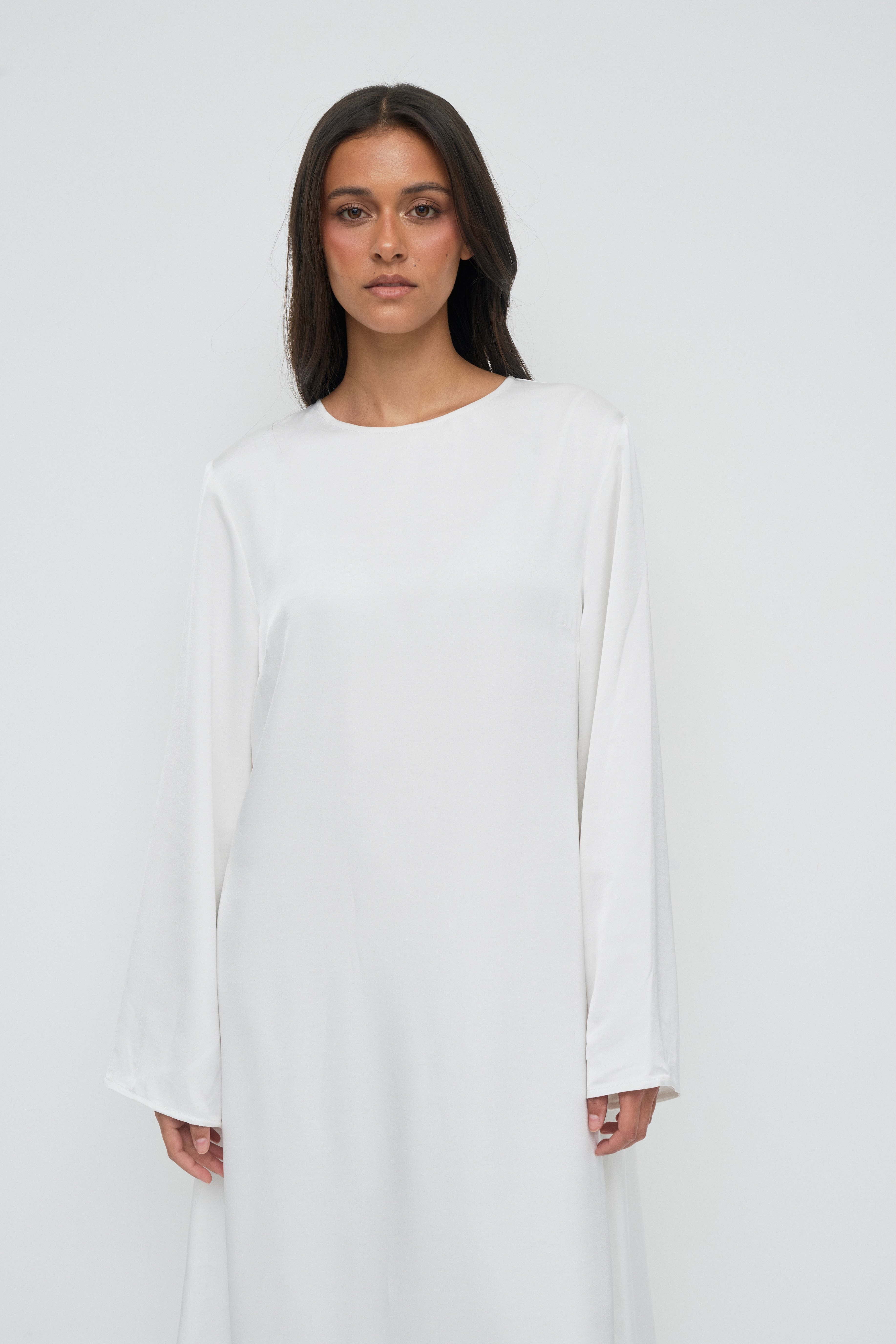 Saylor Satin Slip Dress - White