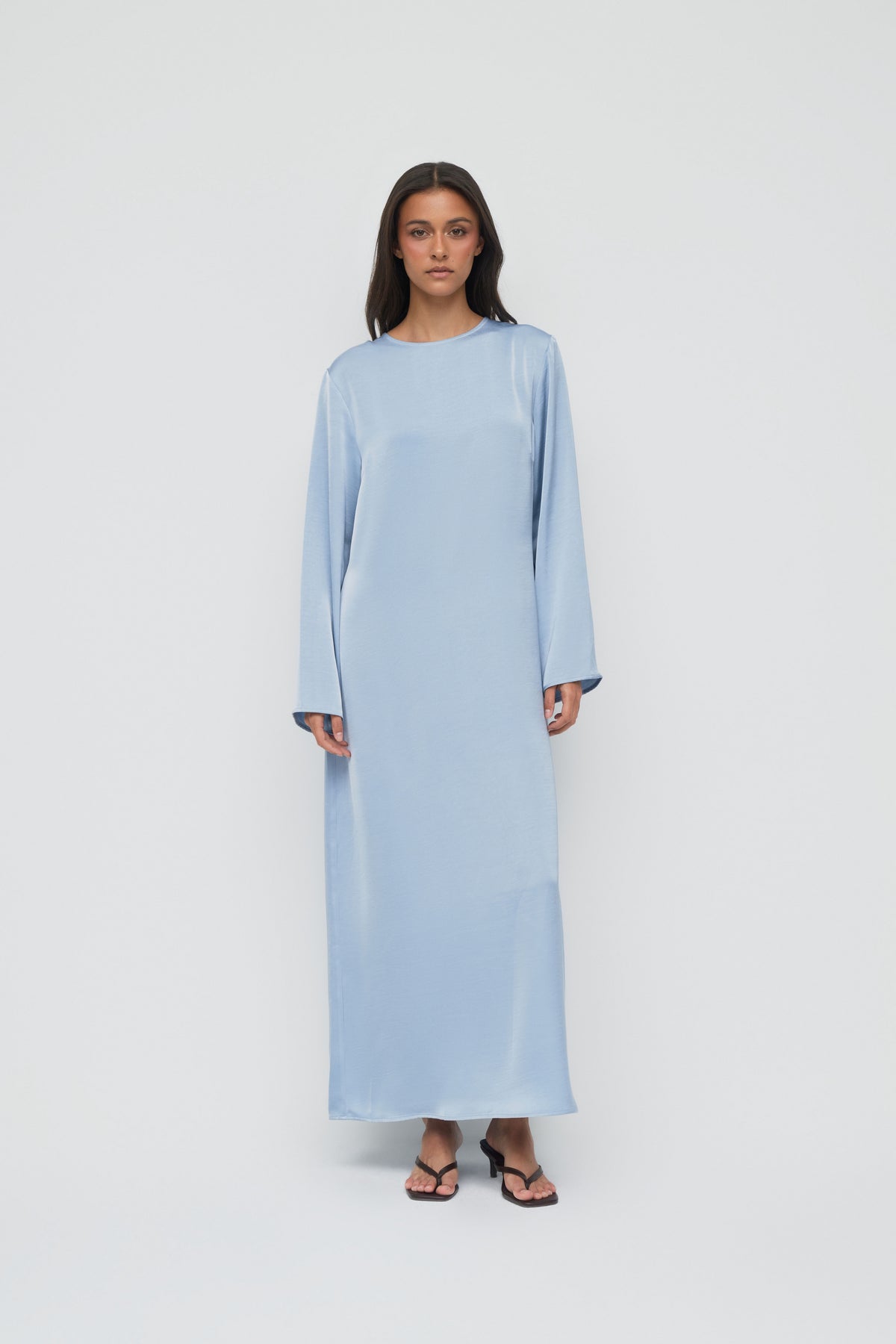 Saylor Satin Slip Dress - Blue