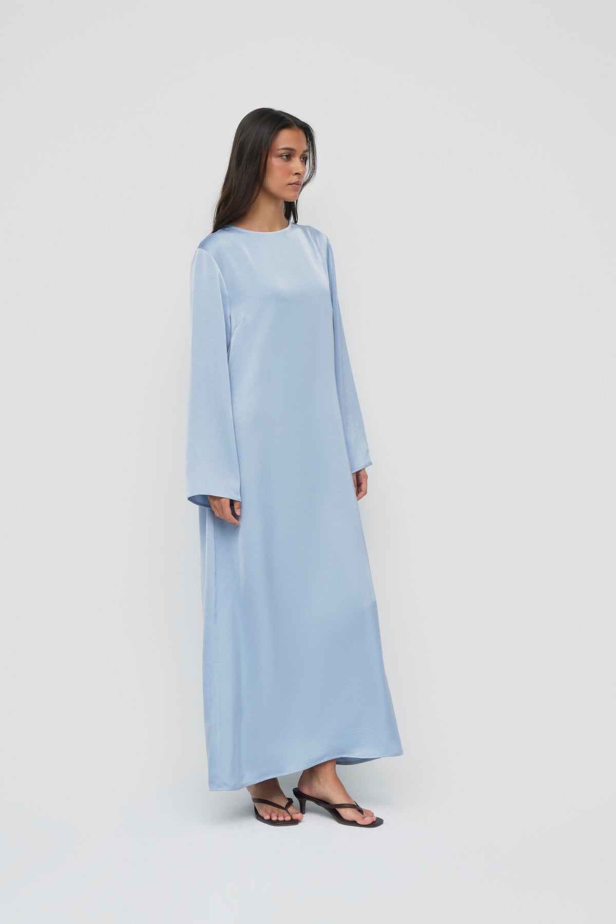 Saylor Satin Slip Dress - Blue