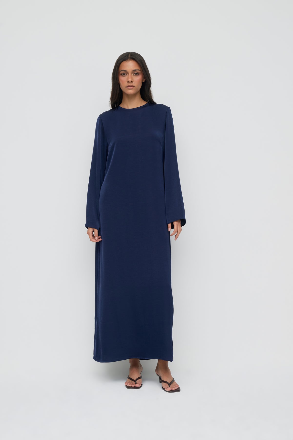 Saylor Satin Slip Dress - Navy