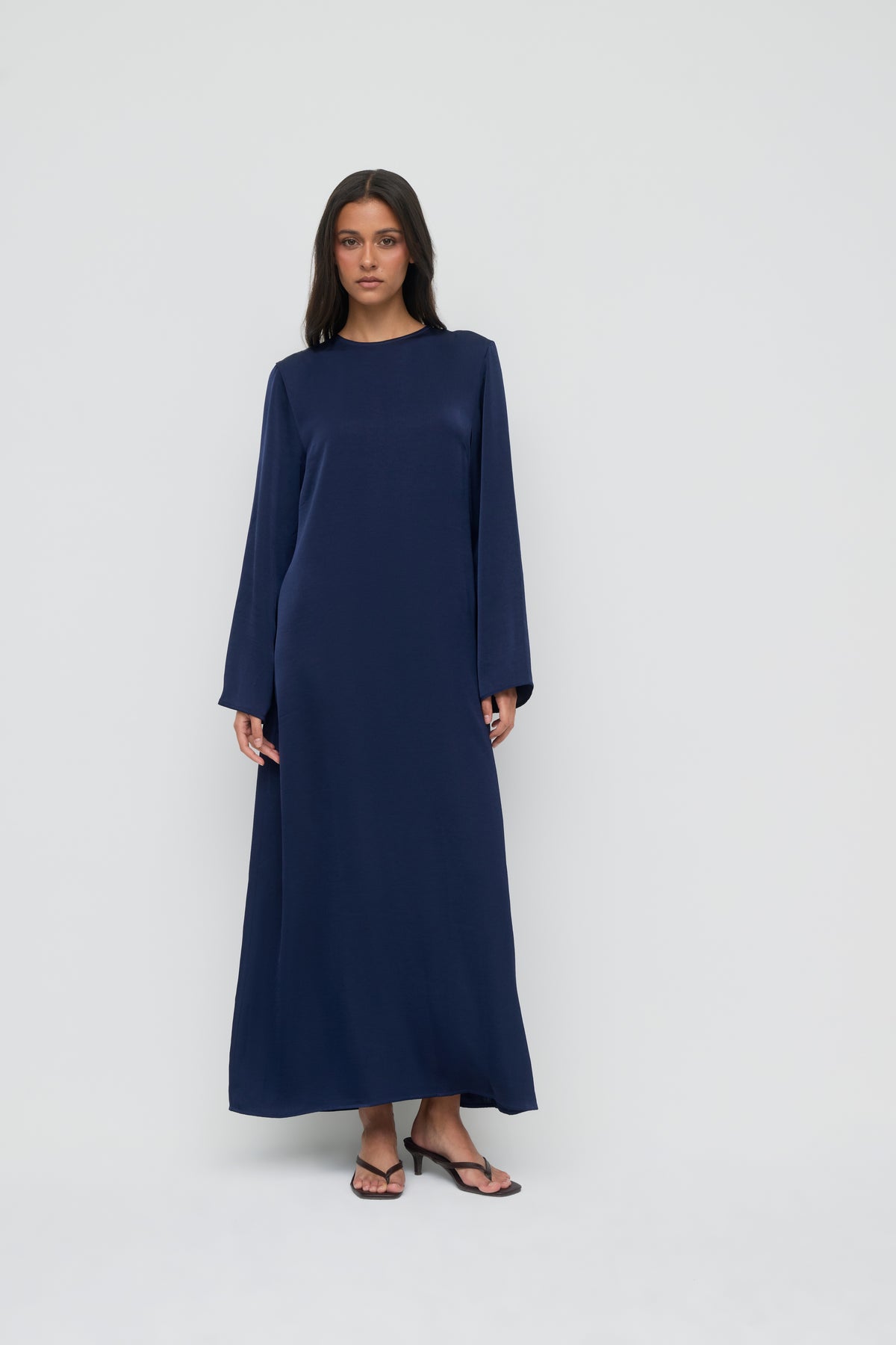 Saylor Satin Slip Dress - Navy